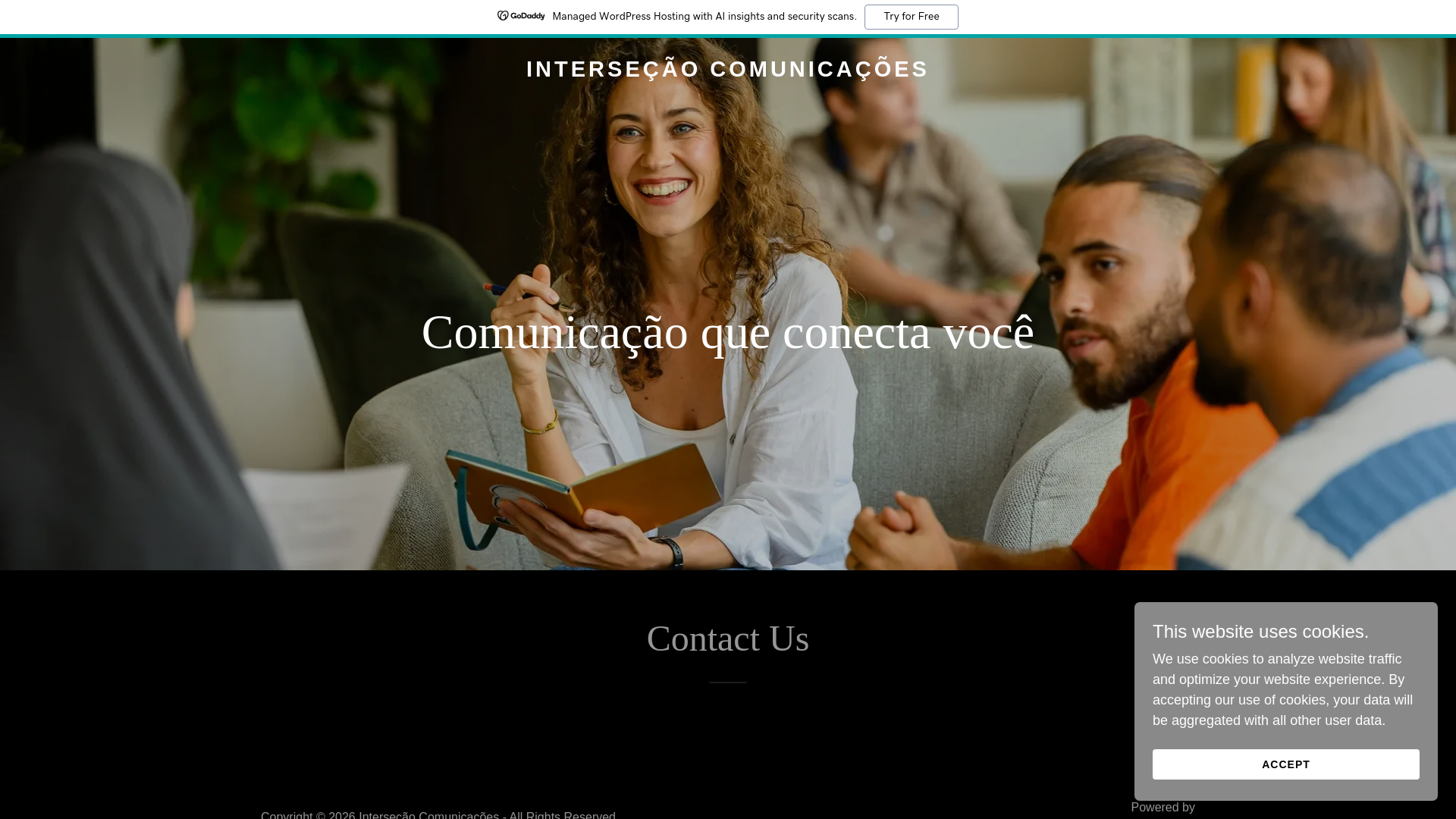 website screenshot of https://intersectcomms.com/