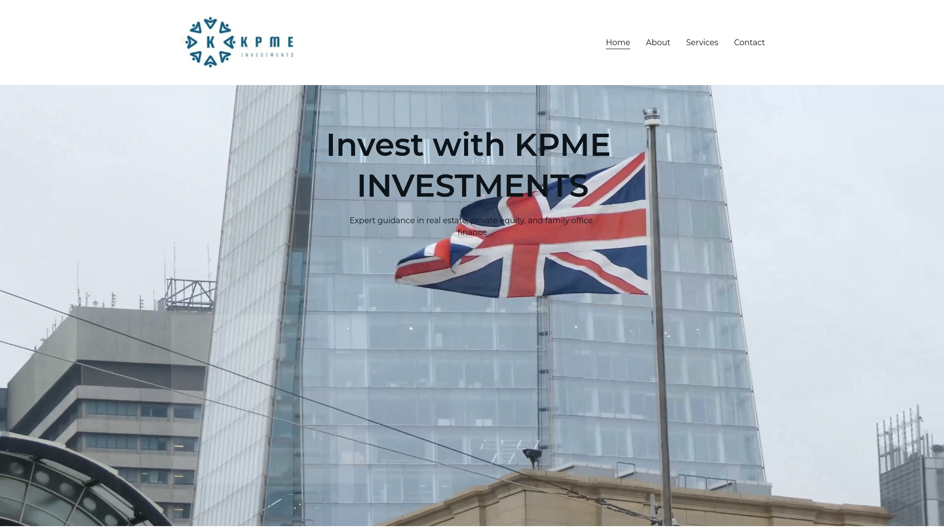 website screenshot of https://kpme-investments.com