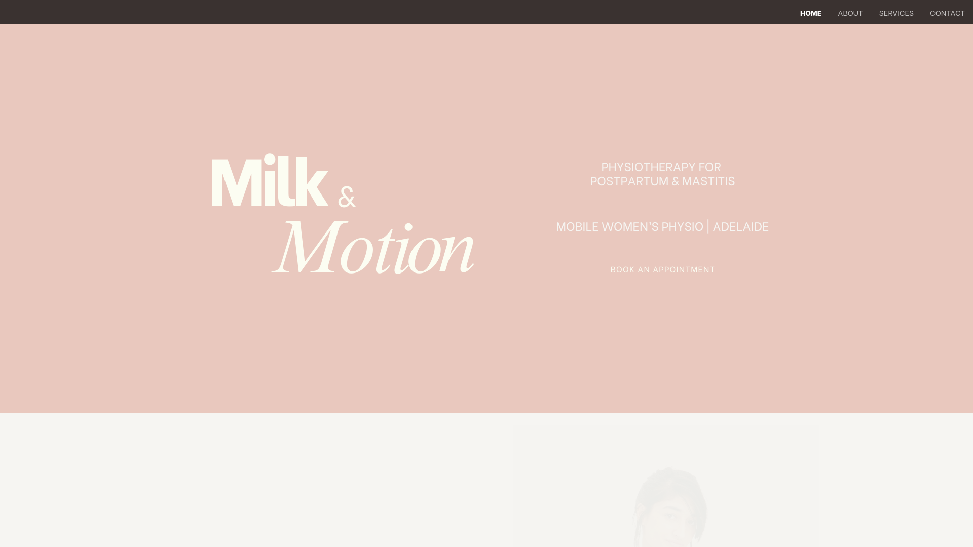 website screenshot of https://milkandmotion.online/
