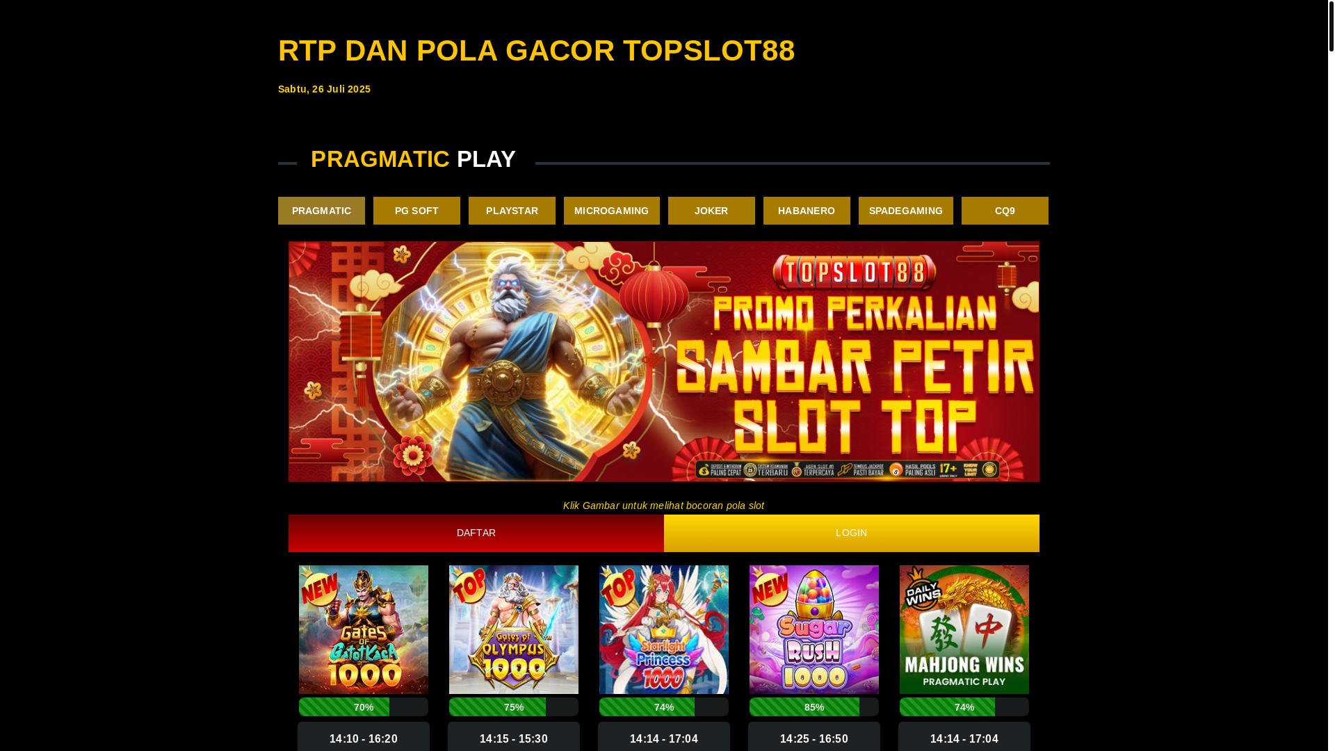 website screenshot of https://rtptopslot88pisang.xyz/