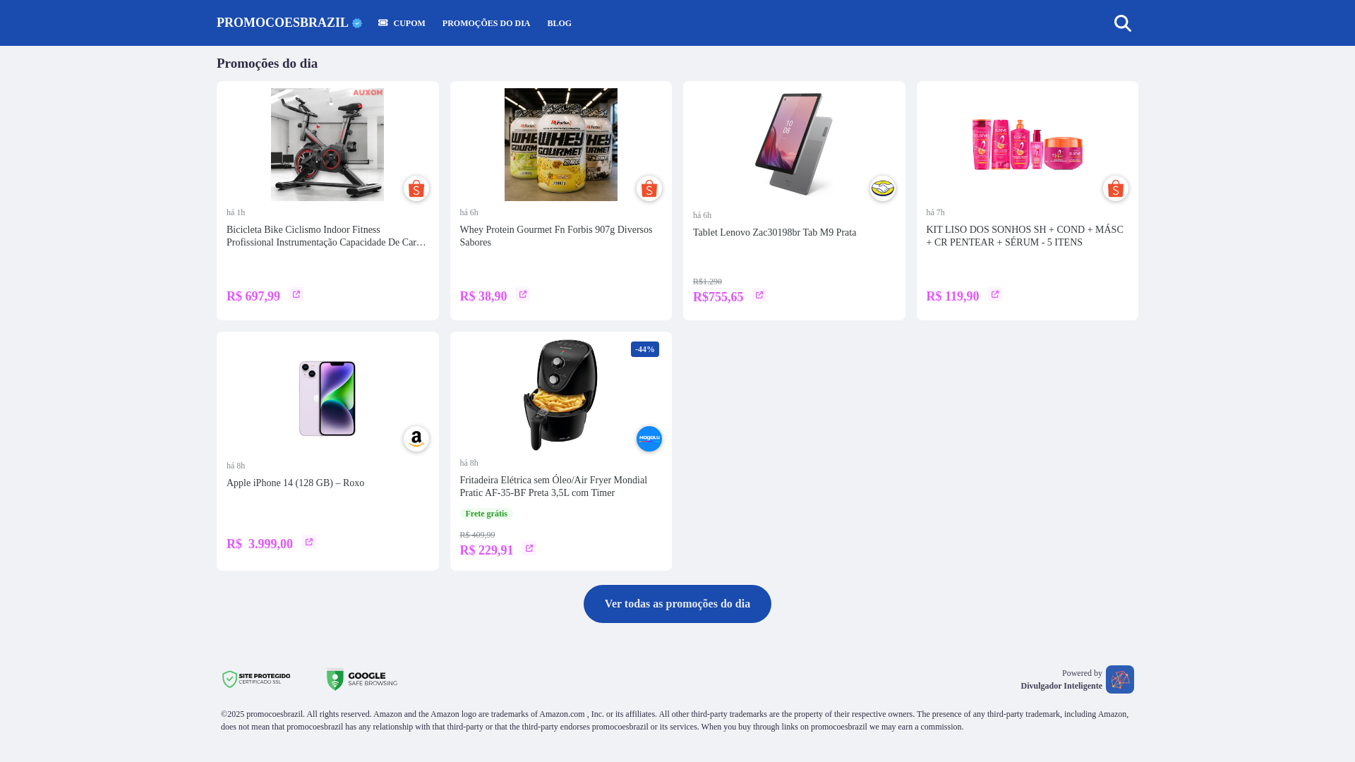 website screenshot of https://promocoesbrazil.com.br/