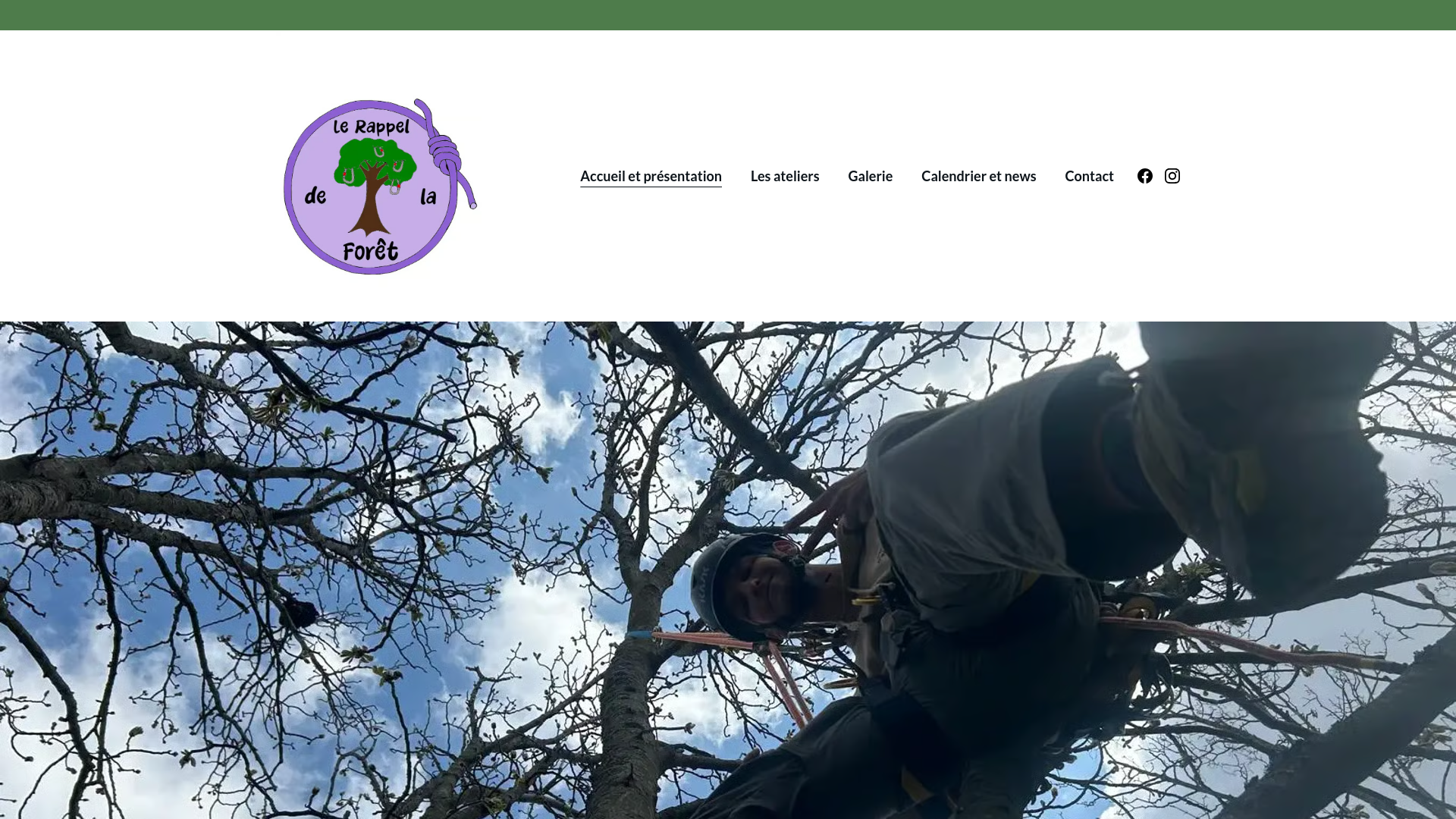 website screenshot of https://rappeldelaforet.com