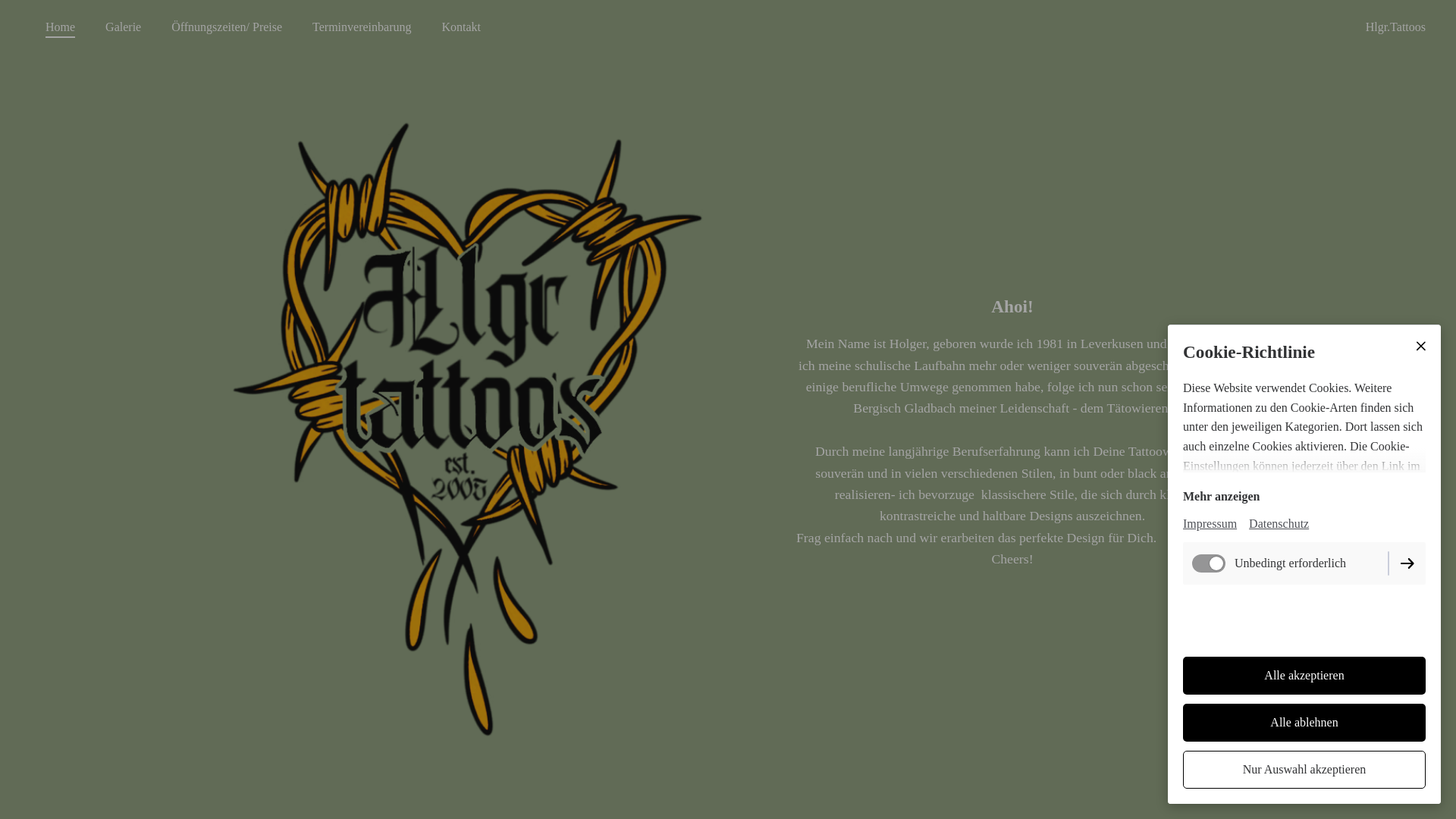 website screenshot of https://hlgrtattoos.de