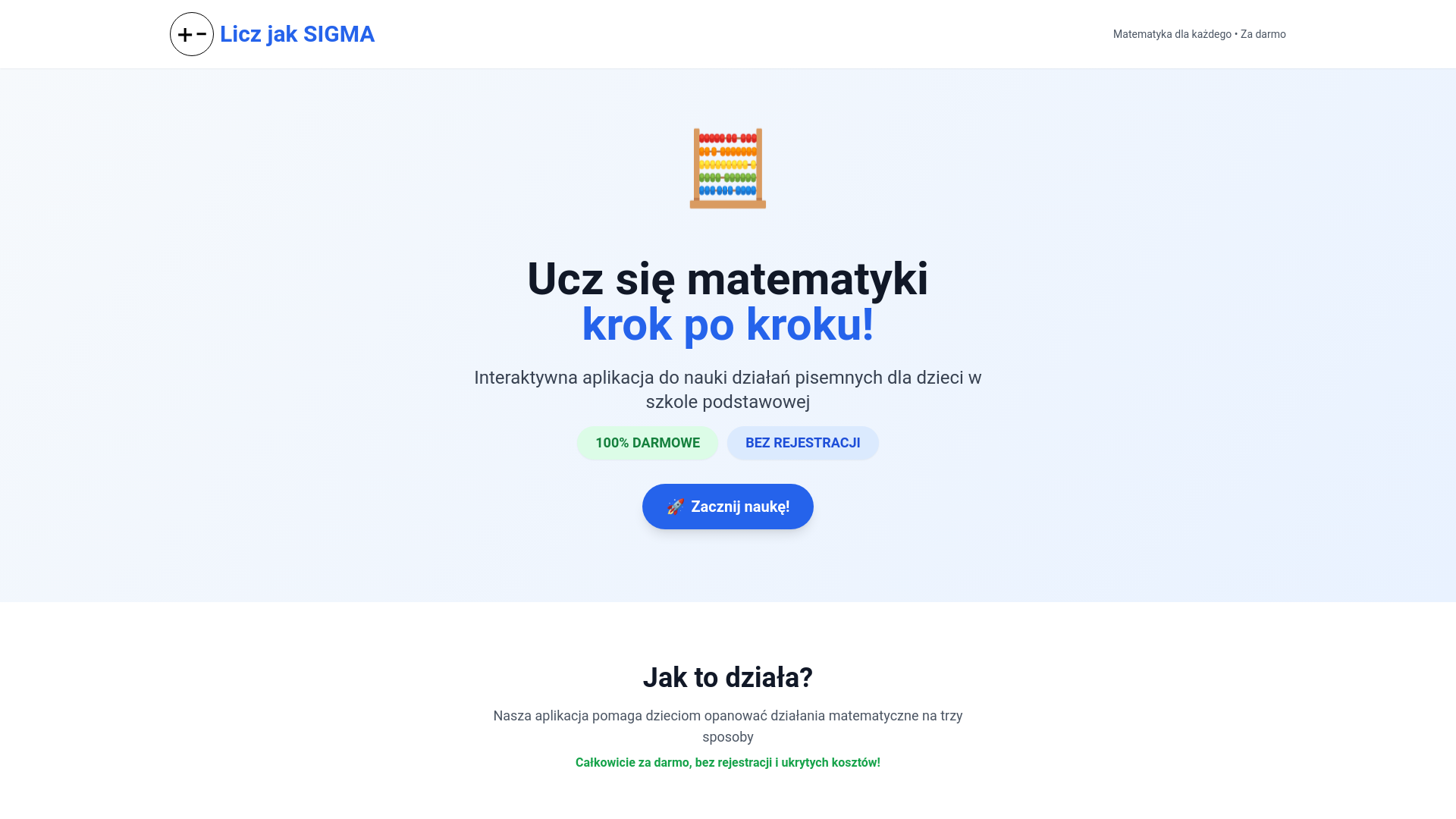 website screenshot of https://liczjaksigma.pages.dev/