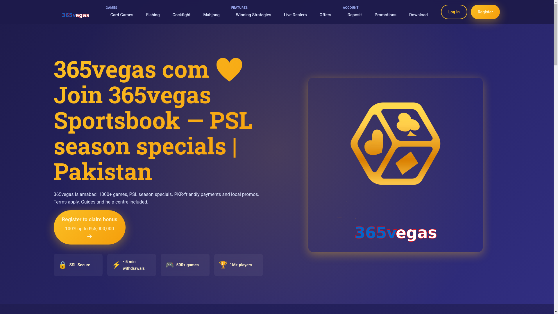 website screenshot of https://365vegasi.com/