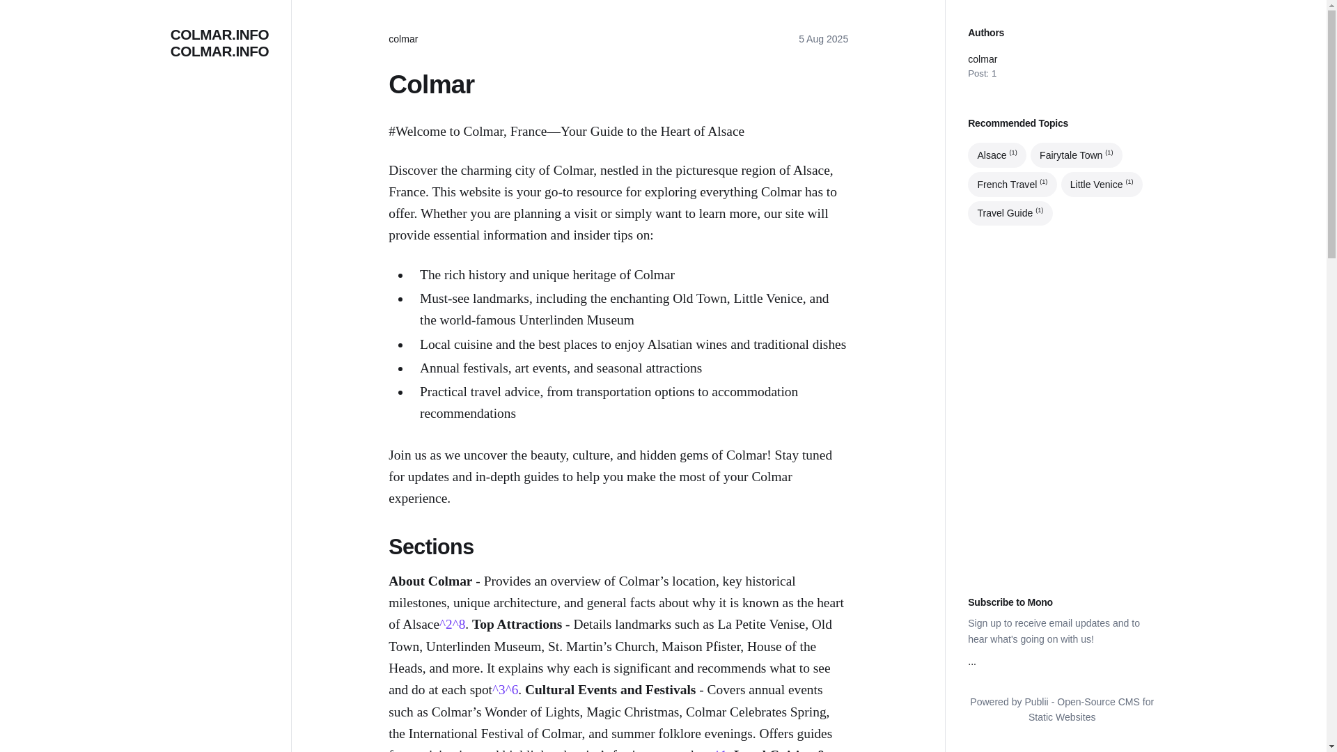 website screenshot of https://colmar-alsace.pages.dev/