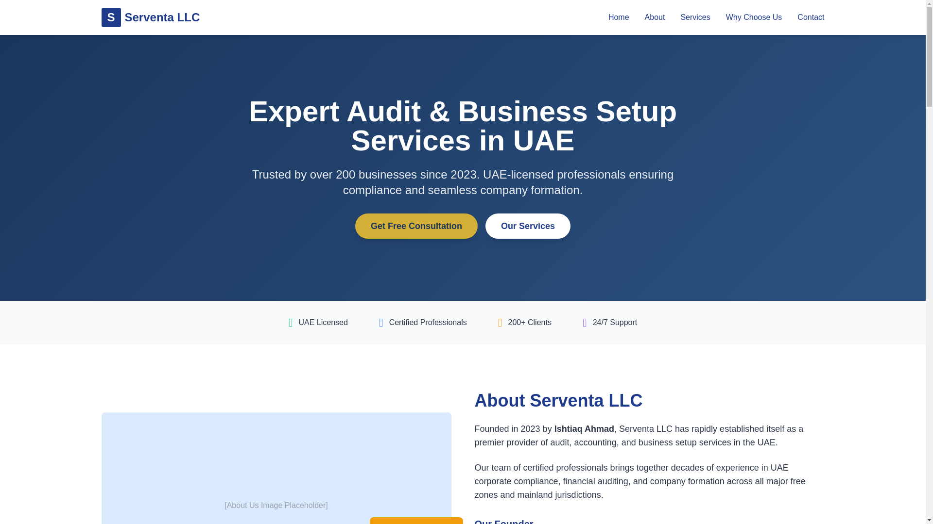 website screenshot of https://serventallc.com/