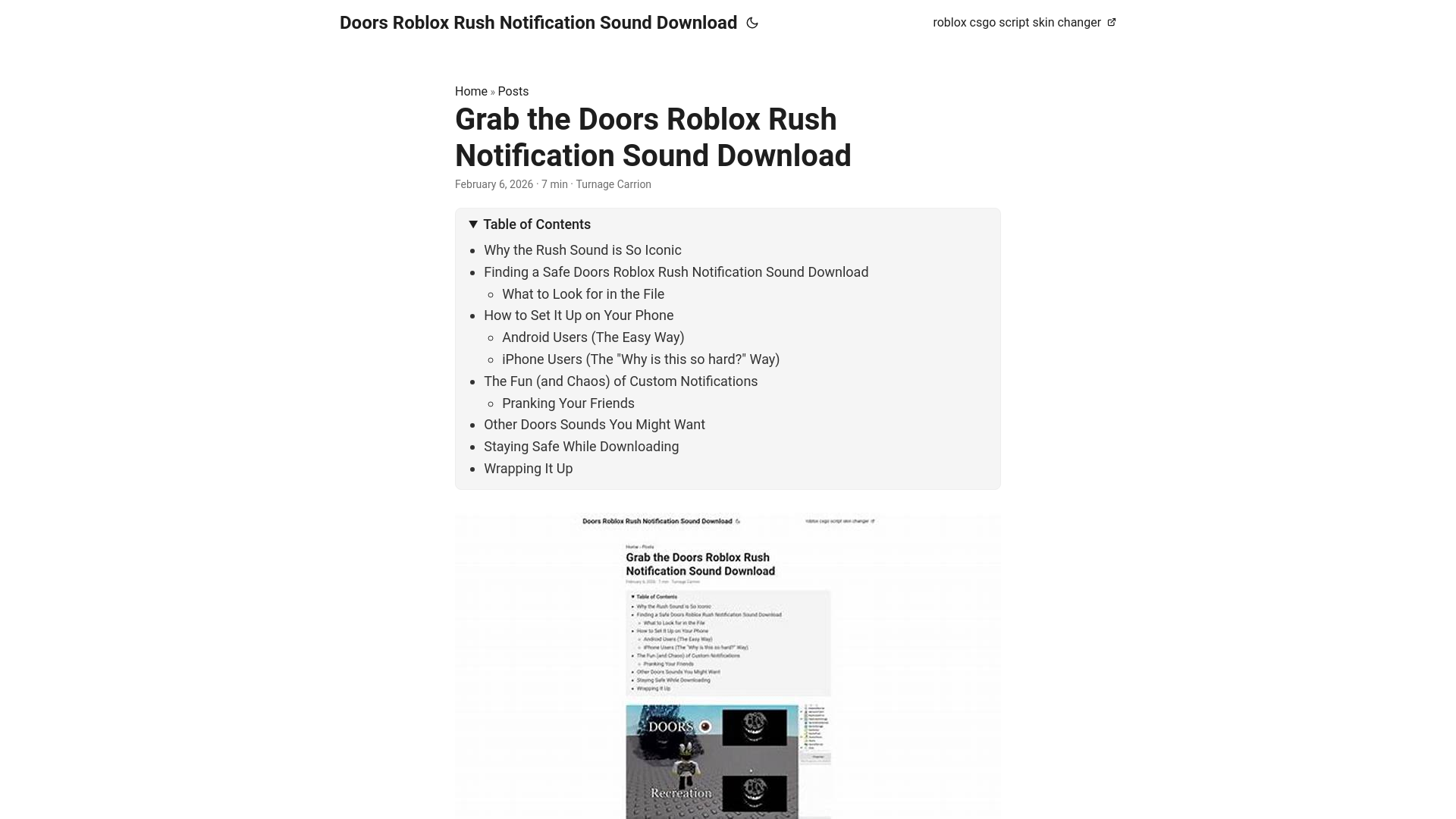 website screenshot of https://doors-roblox-rush-notification-sound-download.pages.dev/