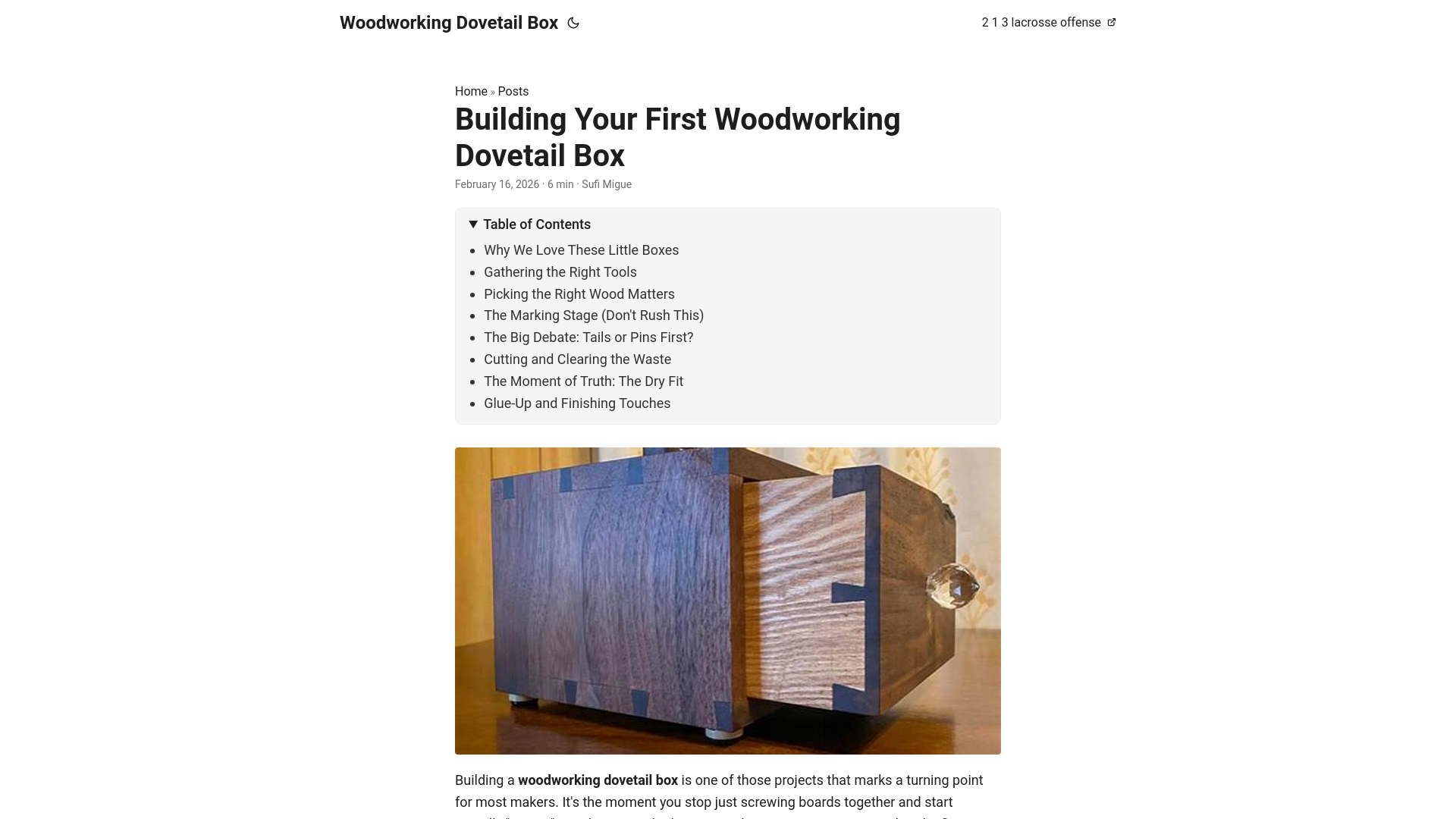website screenshot of https://woodworking-dovetail-box.pages.dev/