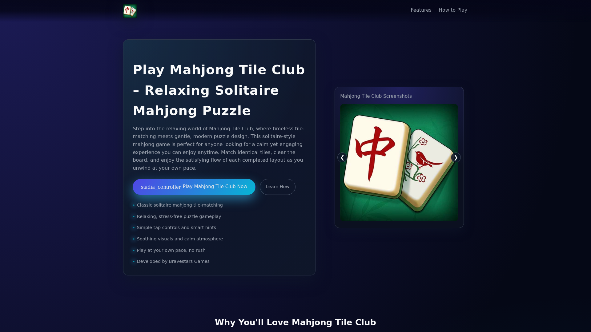 website screenshot of https://playmahjongtileclub.pages.dev/