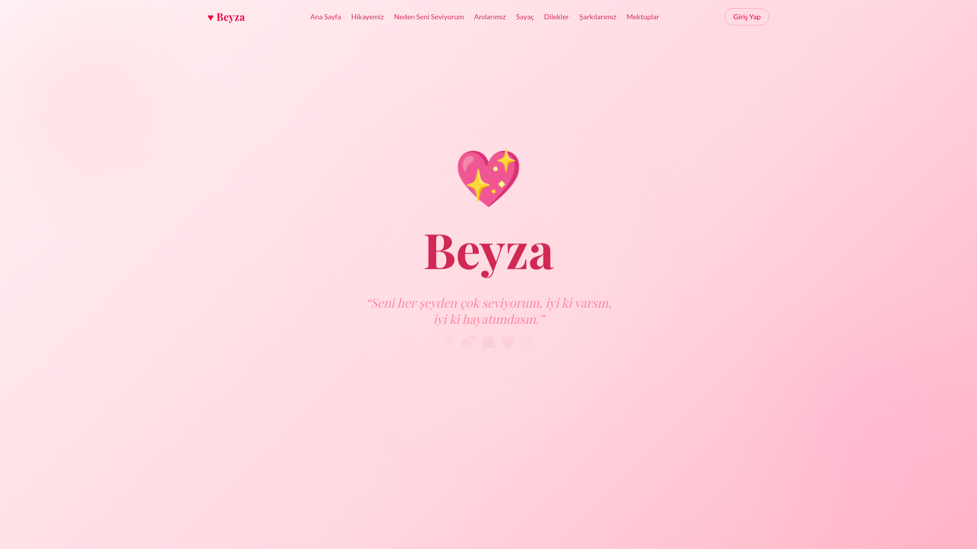 website screenshot of https://beyzayicokseviyorum.xyz/