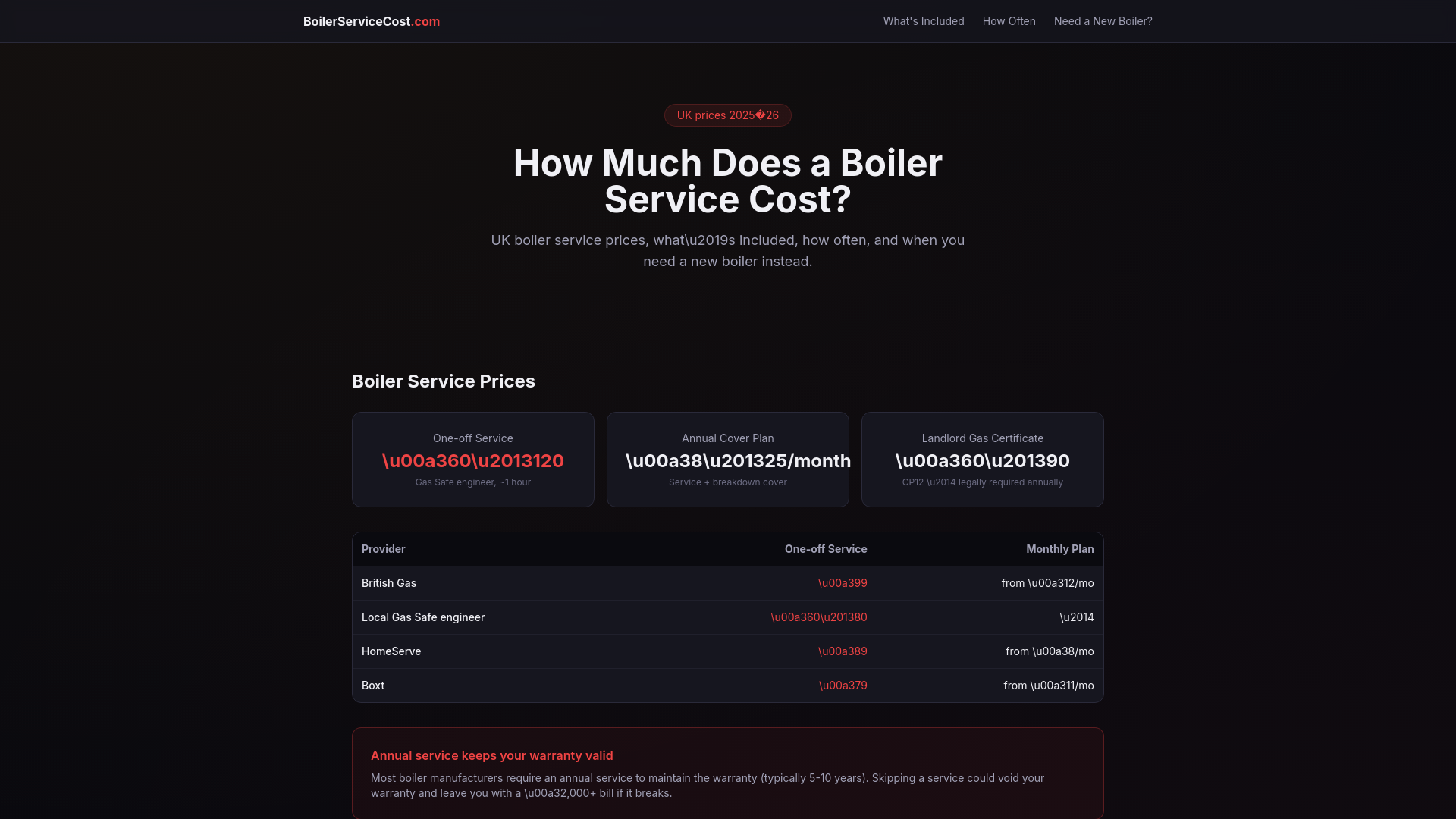 website screenshot of https://boilerservicecost.pages.dev/