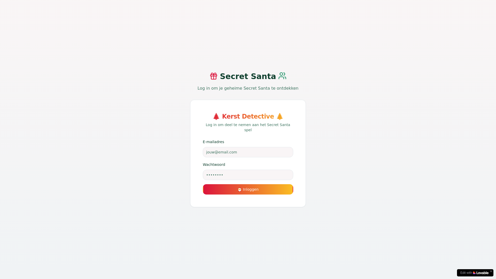 website screenshot of https://kerstloterij.be/