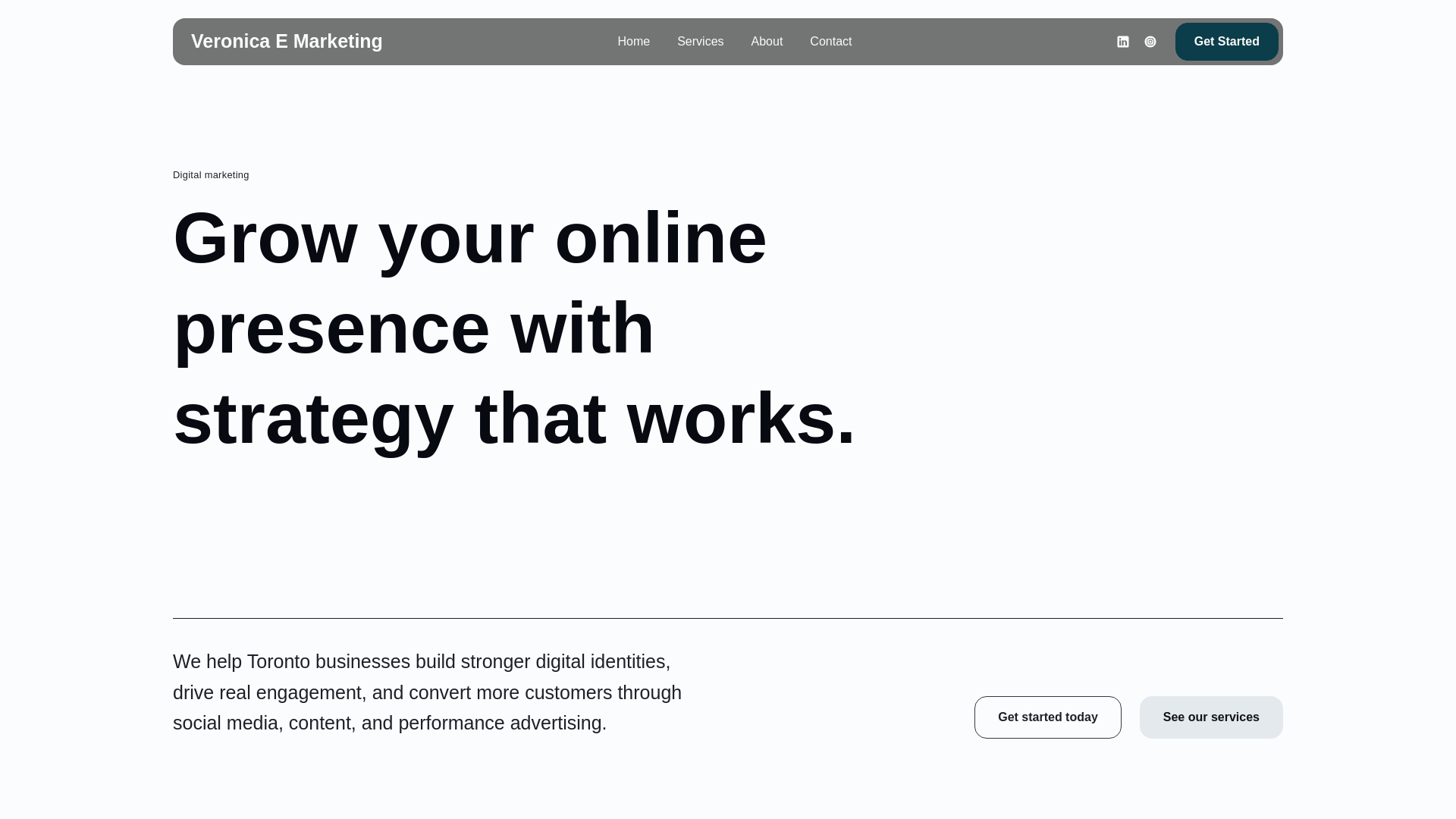 website screenshot of https://veronicaemarketing.com/