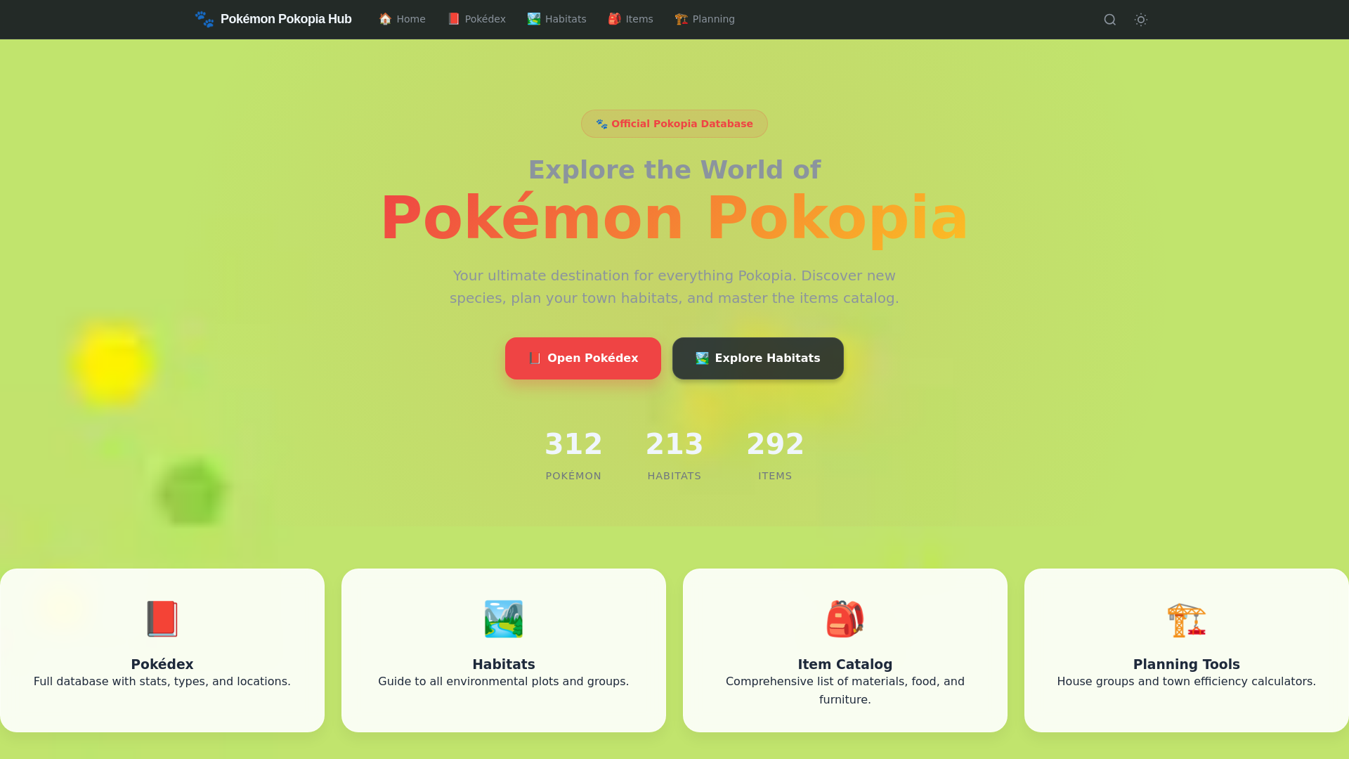 website screenshot of https://pokopia-af0.pages.dev/