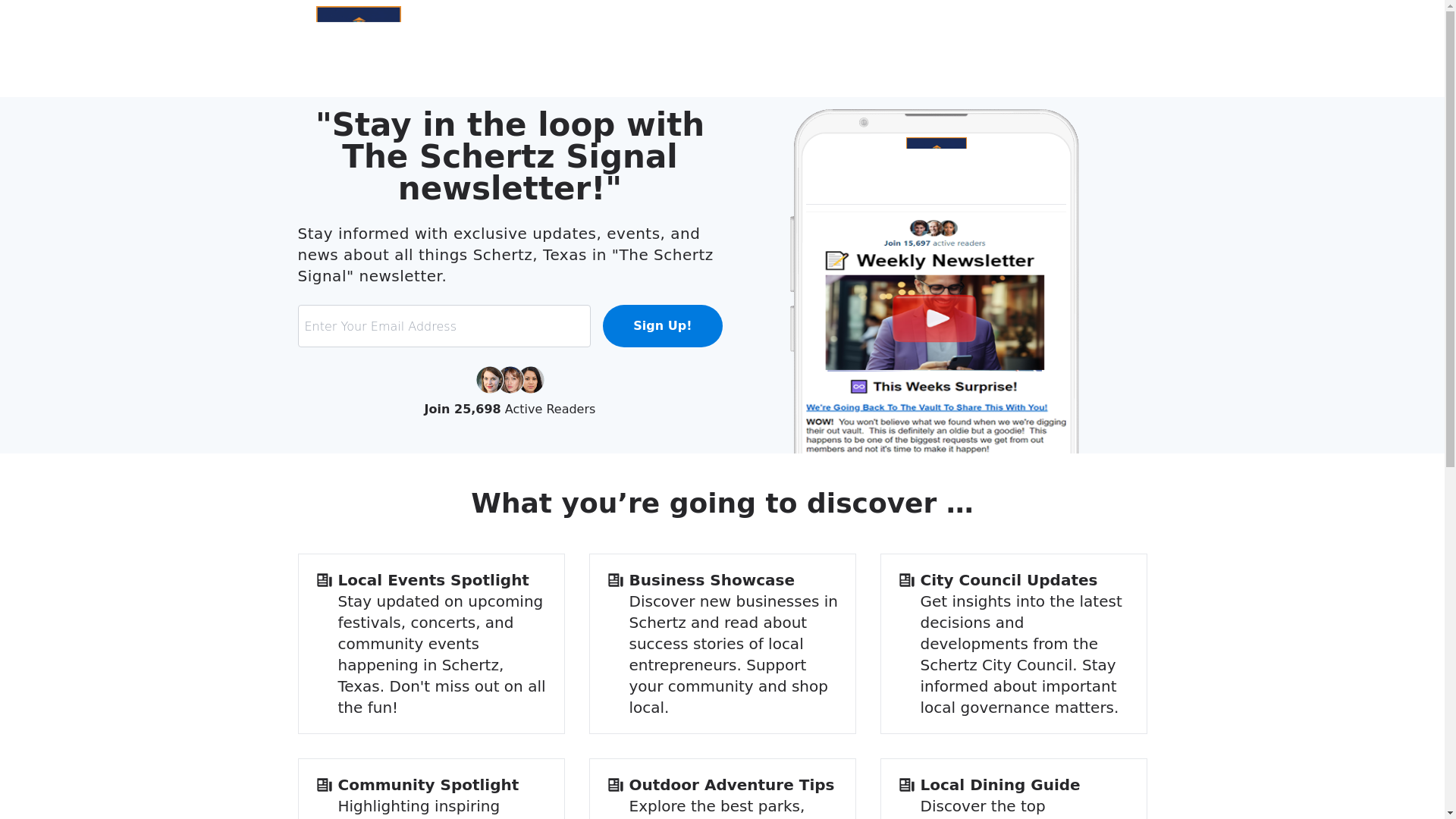 website screenshot of https://schertzsignal.com/