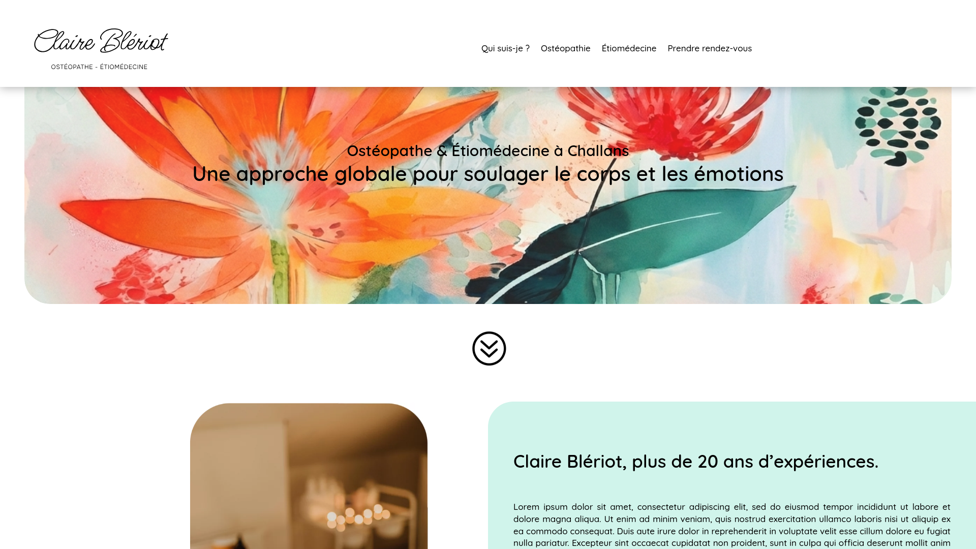website screenshot of https://osteo-claire-bleriot.fr/