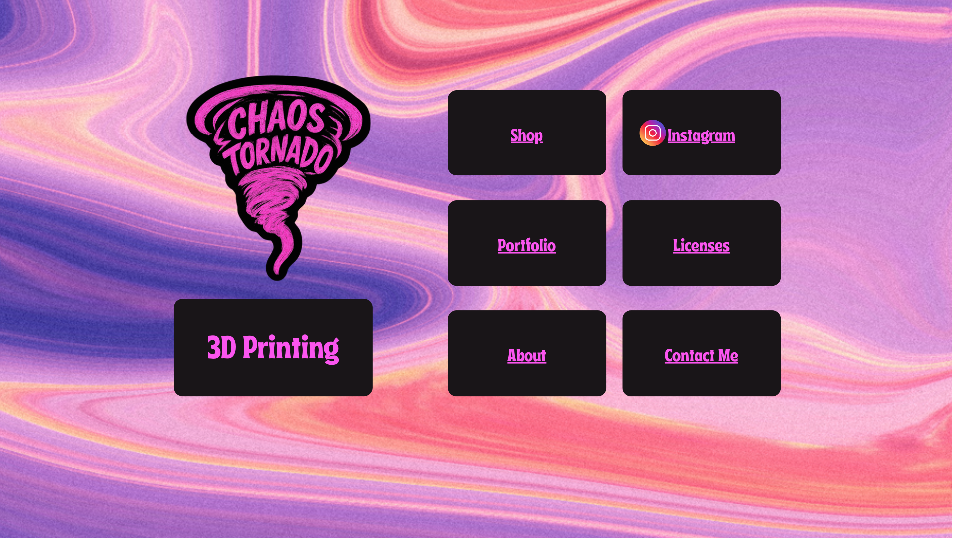 website screenshot of https://chaostornado3d.com/