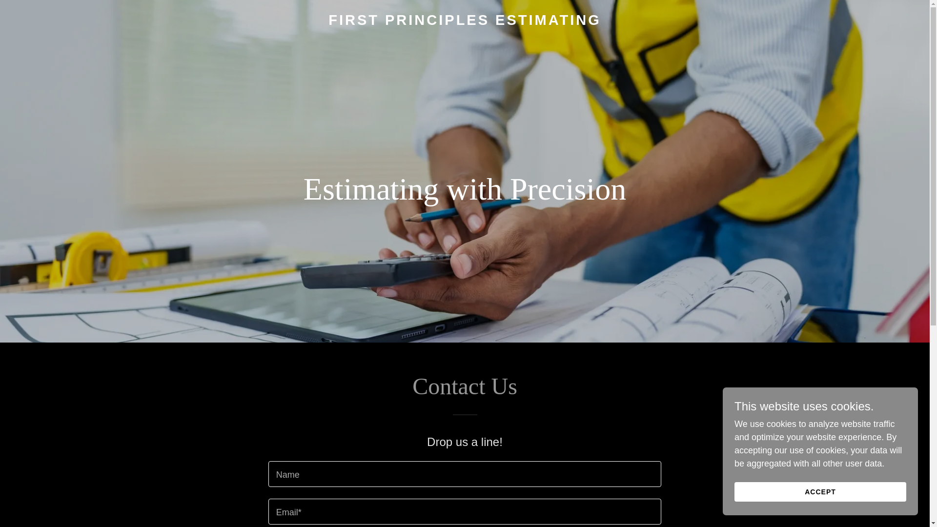 website screenshot of https://firstprinciplesestimating.com.au/