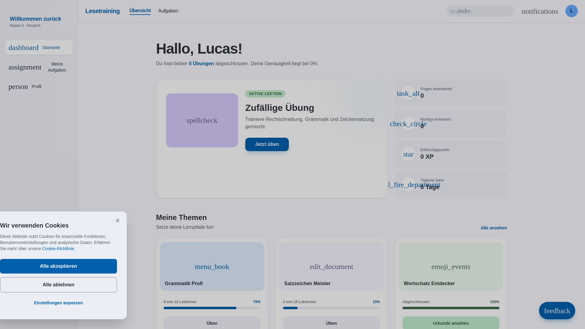 website screenshot of https://lesetraining.pages.dev/