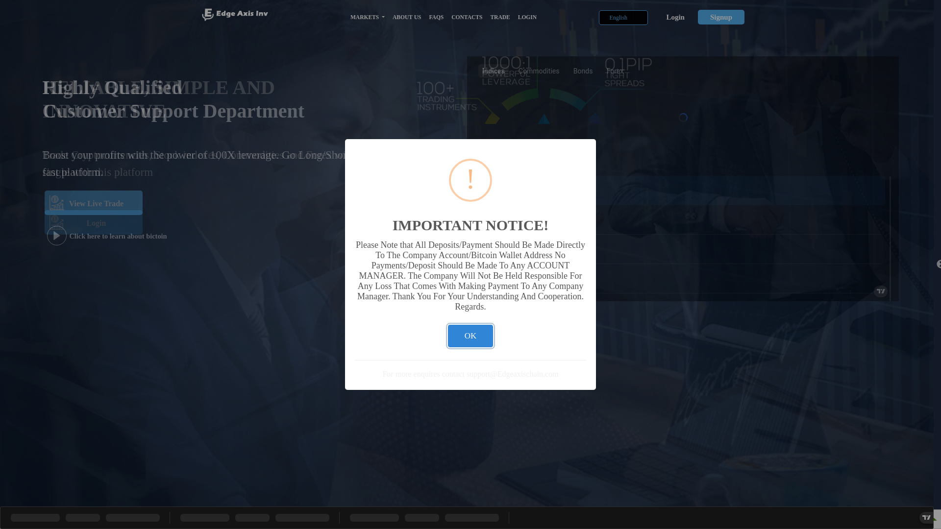 website screenshot of https://edgeaxischain.com/