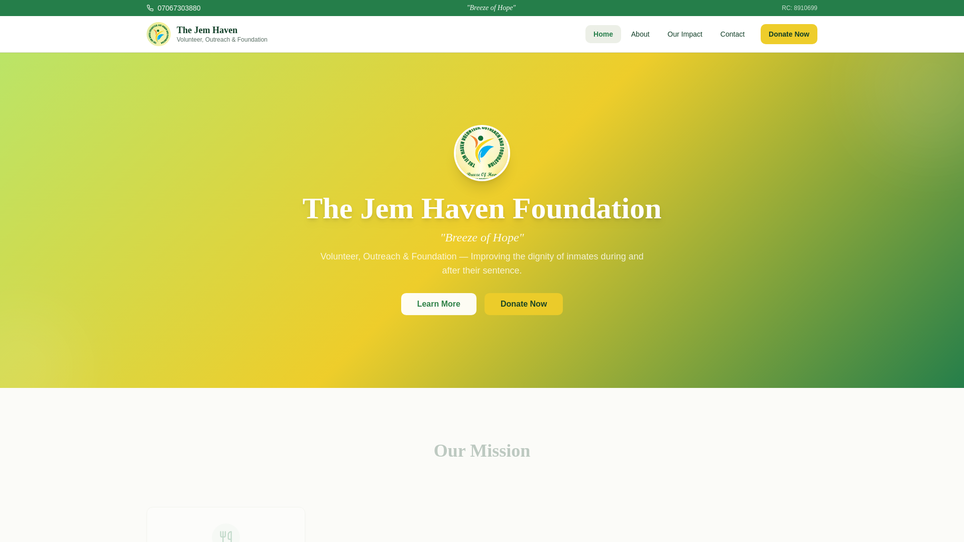 website screenshot of https://thejemhaven.org/