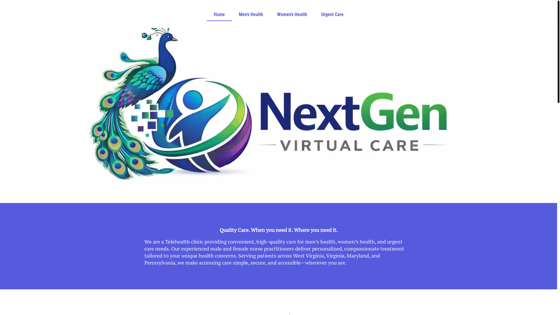 website screenshot of https://ngvirtualcare.com/