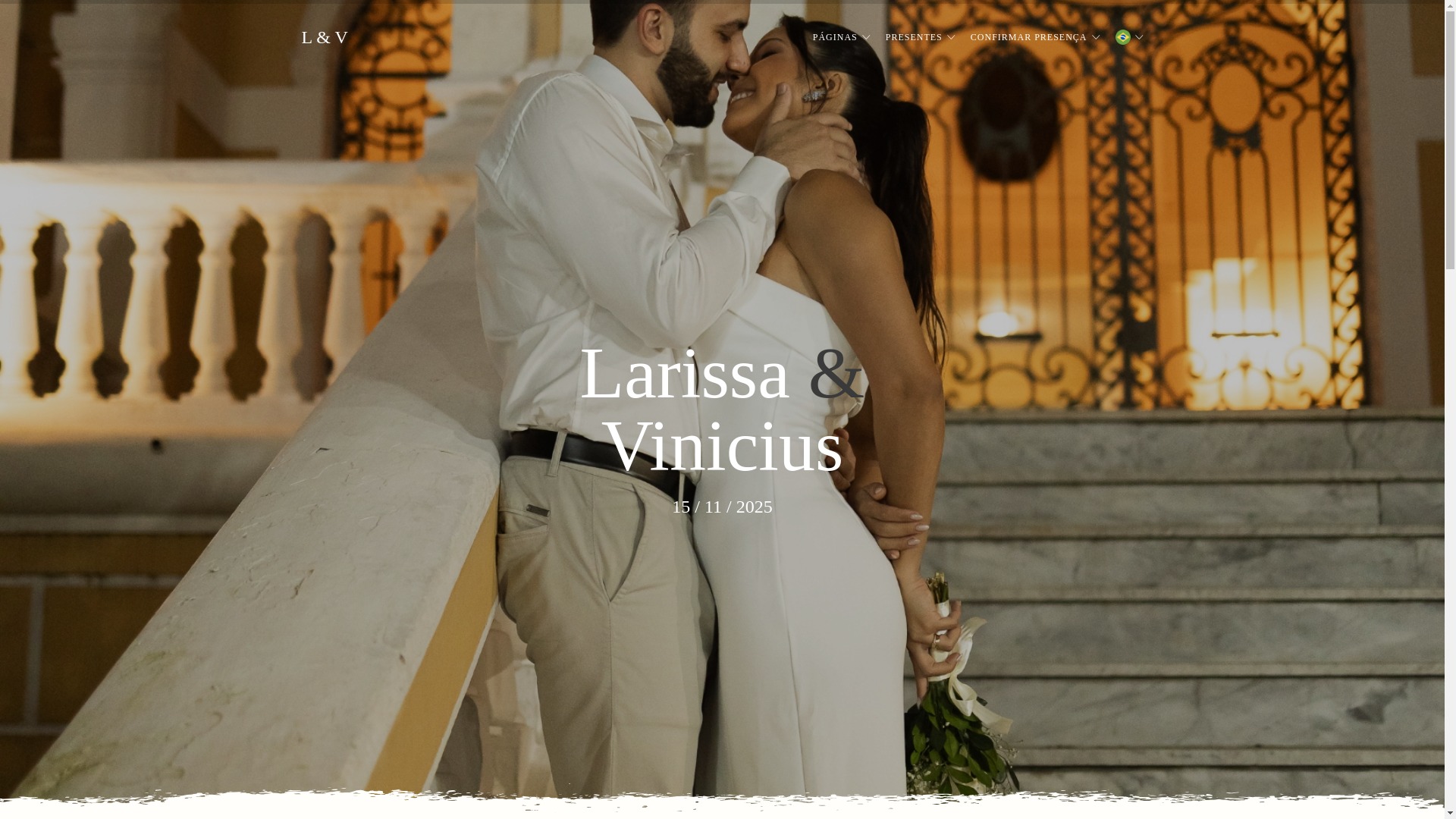 website screenshot of https://larissaepvinicius.com.br/