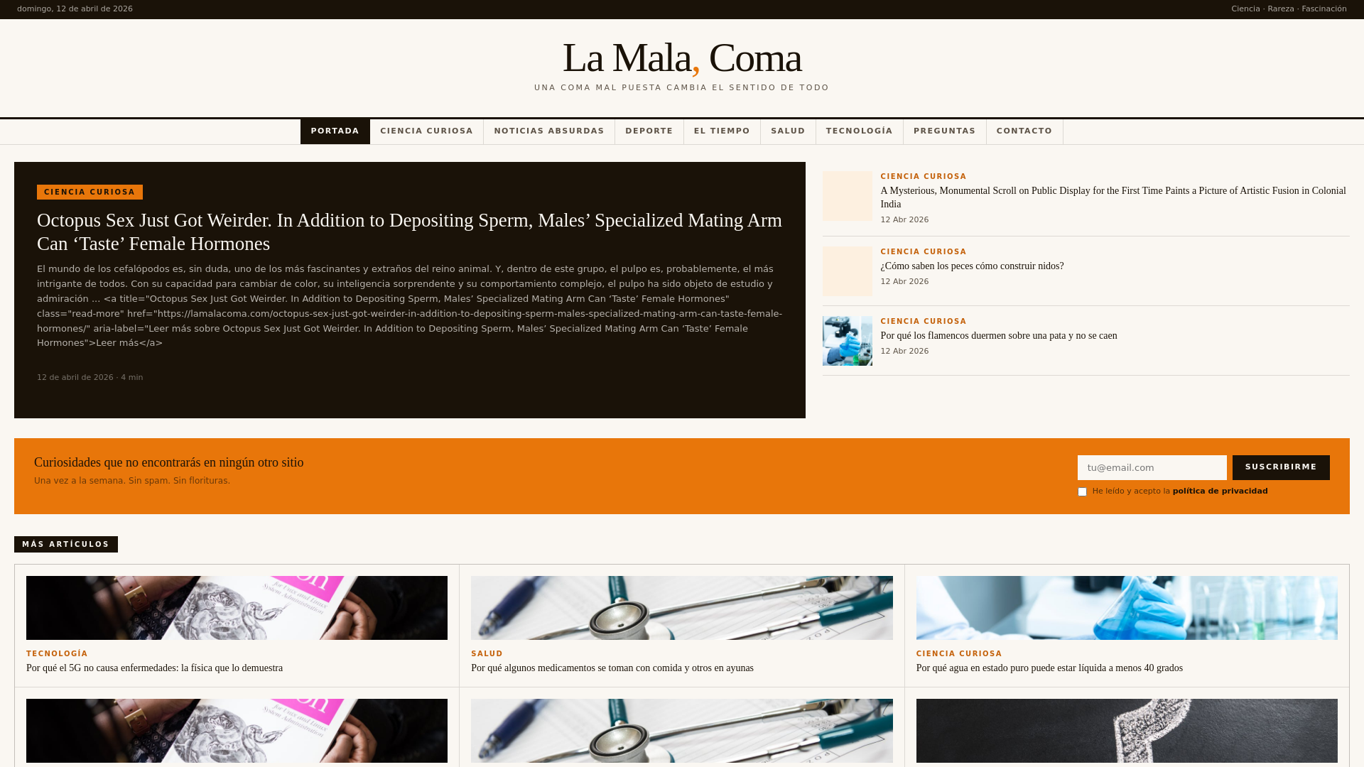 website screenshot of https://lamalacoma.com/