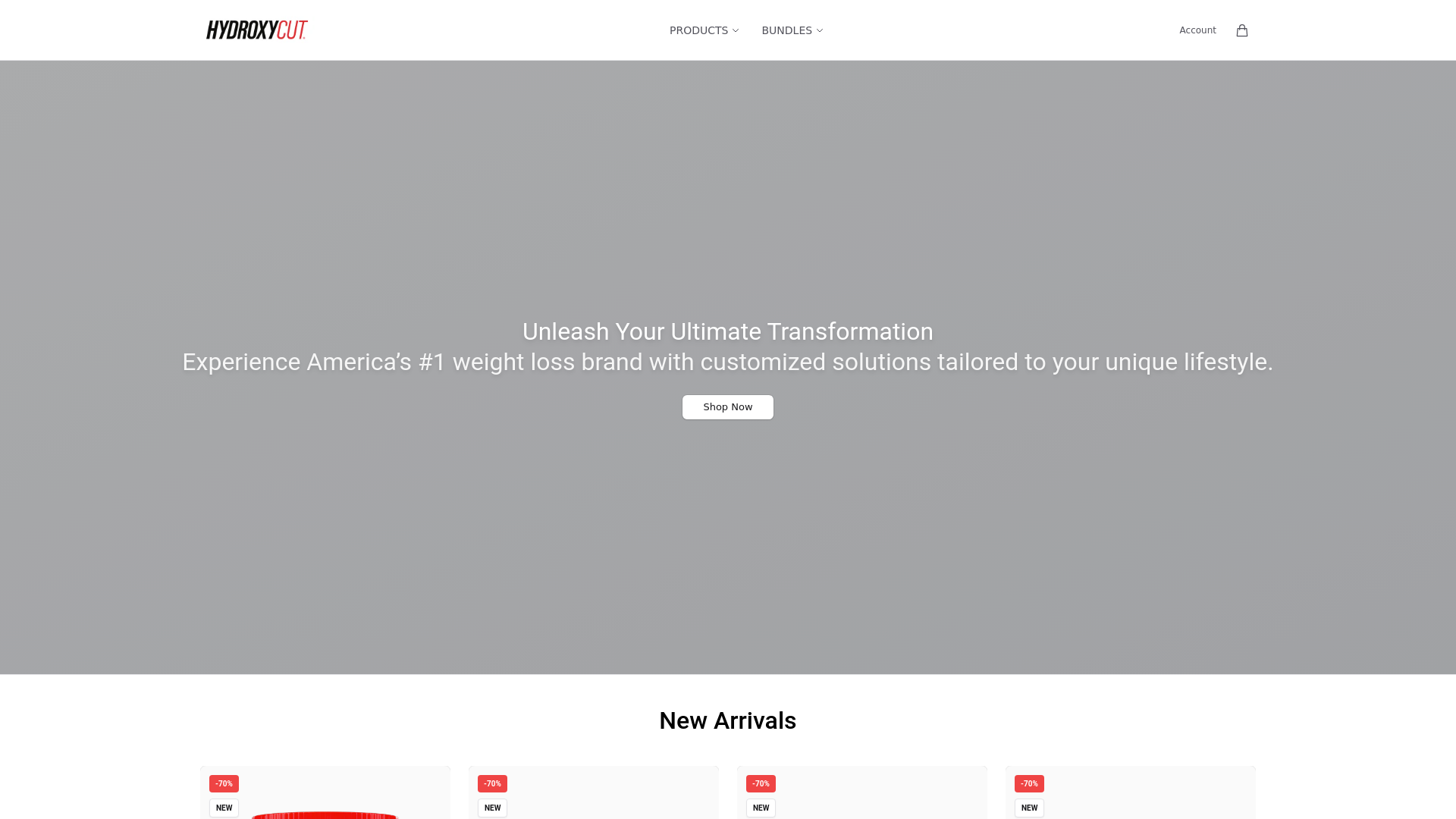 website screenshot of https://hydroxycutwellness.shop/