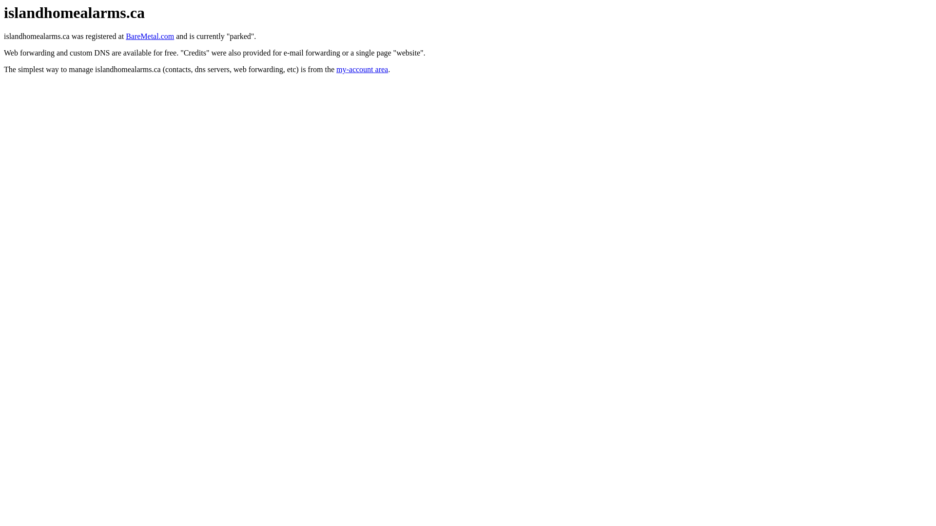 website screenshot of https://islandhomealarms.ca/