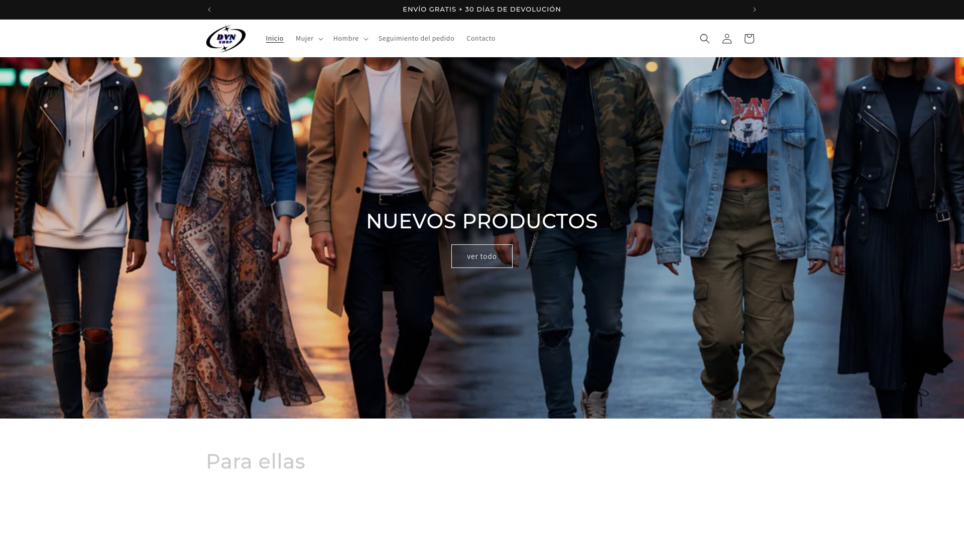 website screenshot of https://dvn-shop.com/