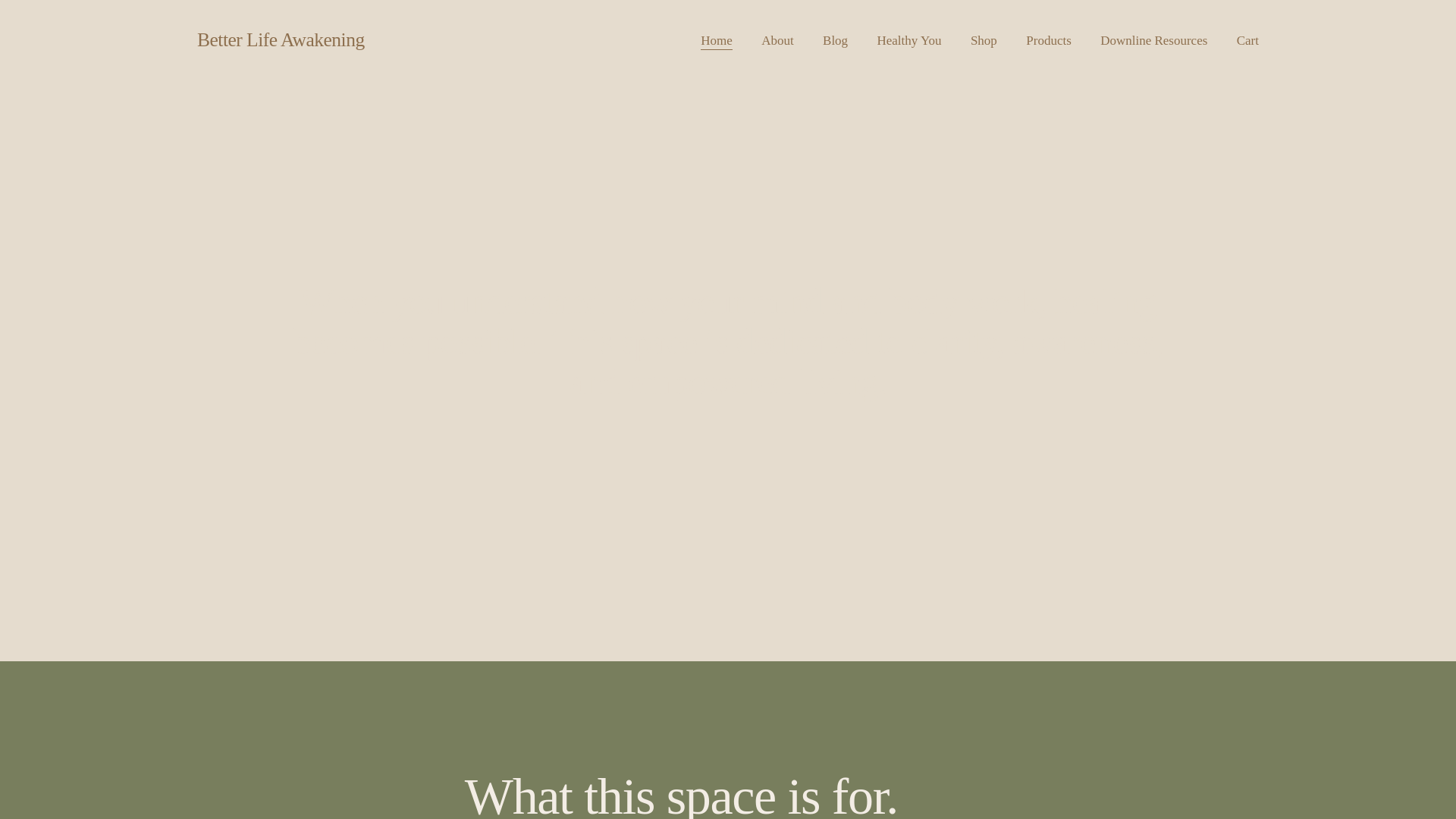 website screenshot of https://betterlifeawakening.org