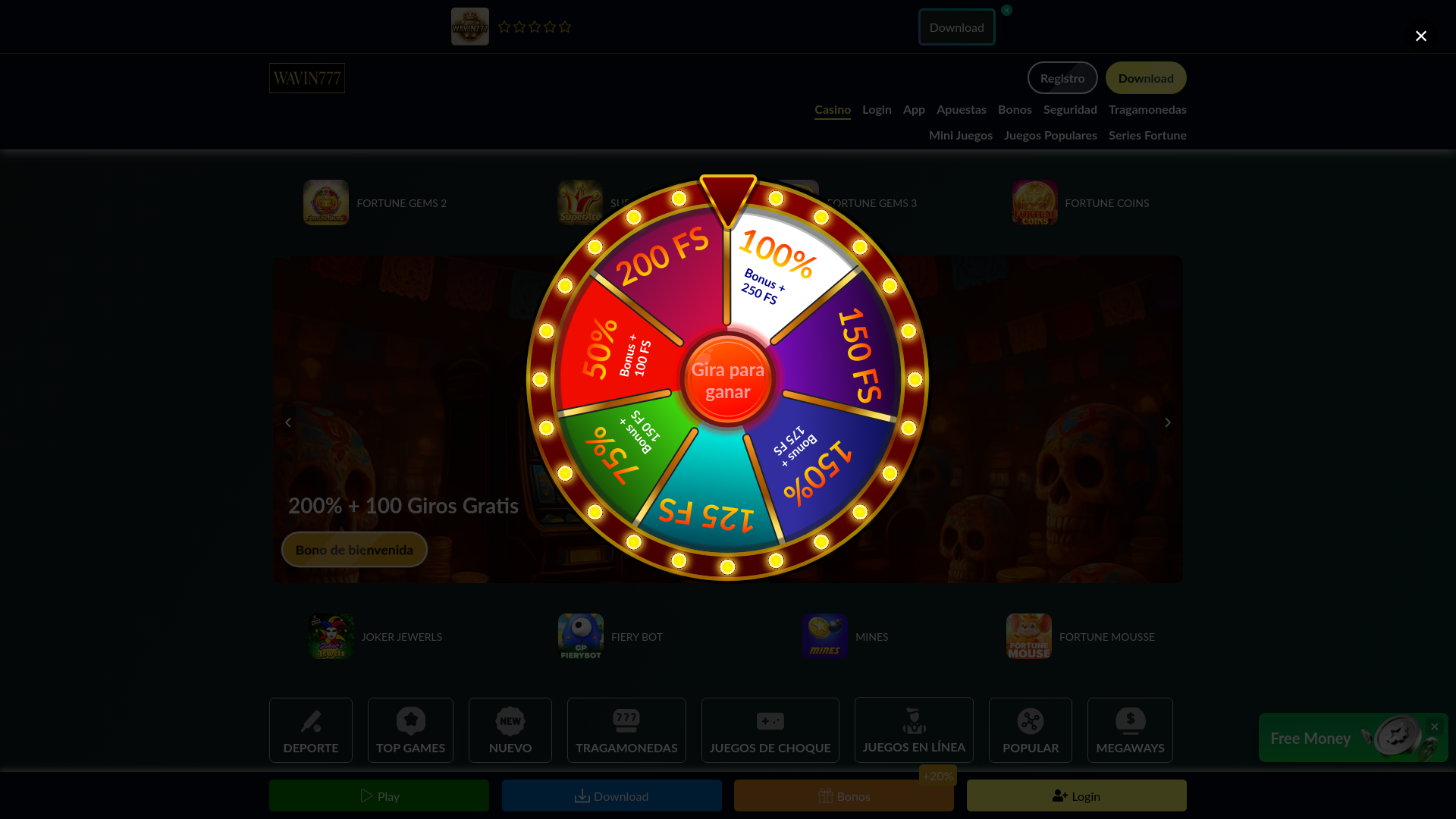 website screenshot of https://wavin777.com/