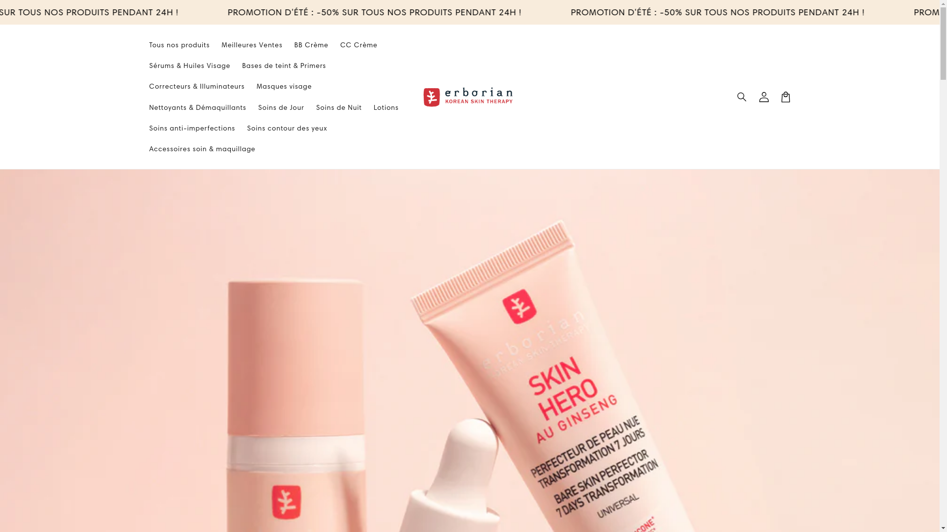 website screenshot of https://erborianskin.com/