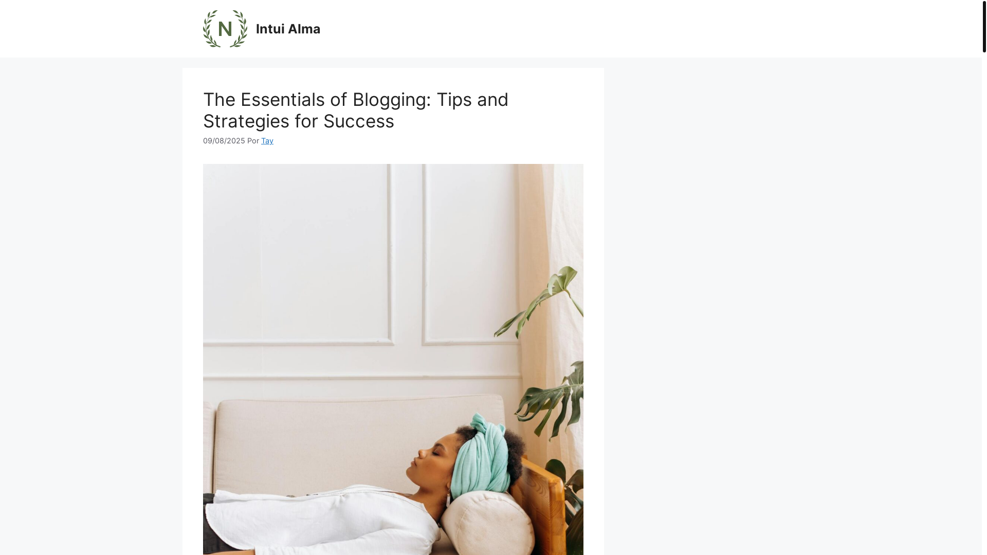 website screenshot of https://intuialma.com.br/