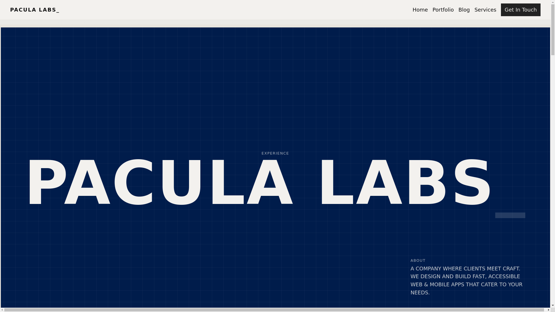 website screenshot of https://pacula-labs.pages.dev/