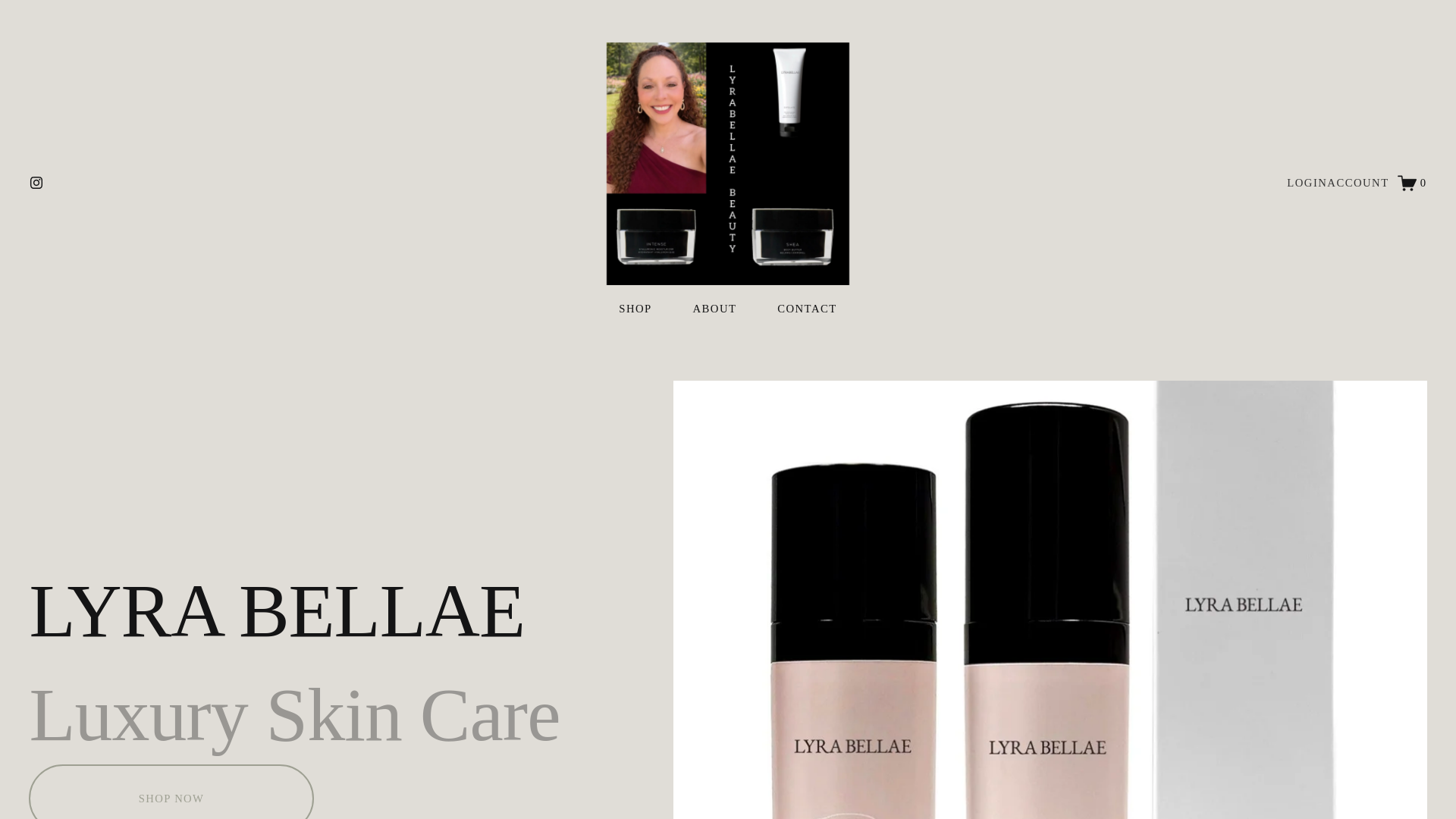 website screenshot of https://lyrabellaebeauty.com/