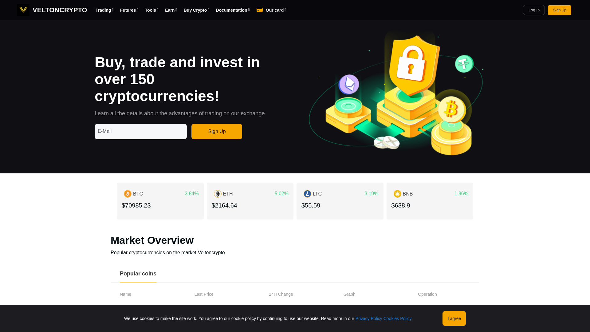 website screenshot of https://veltoncrypto.com