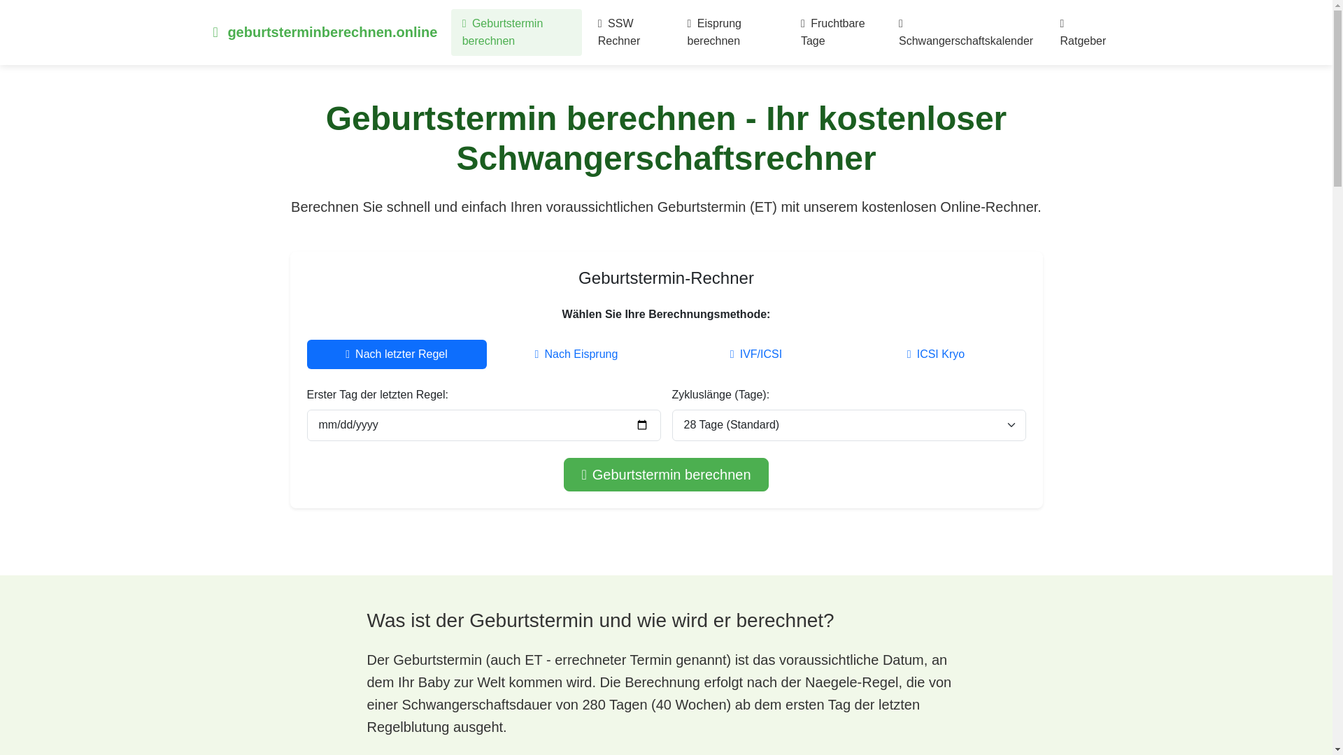 website screenshot of https://geburtsterminberechnen-online.pages.dev/