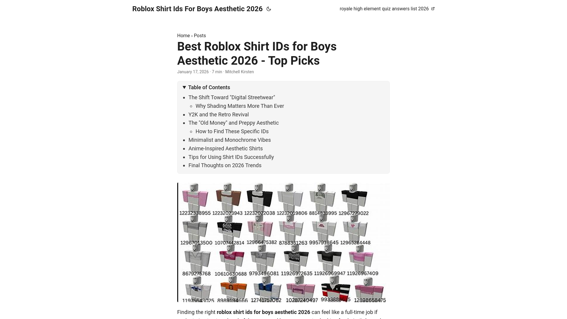 website screenshot of https://robloxshirtidsforboysaesthetic2026.pages.dev/