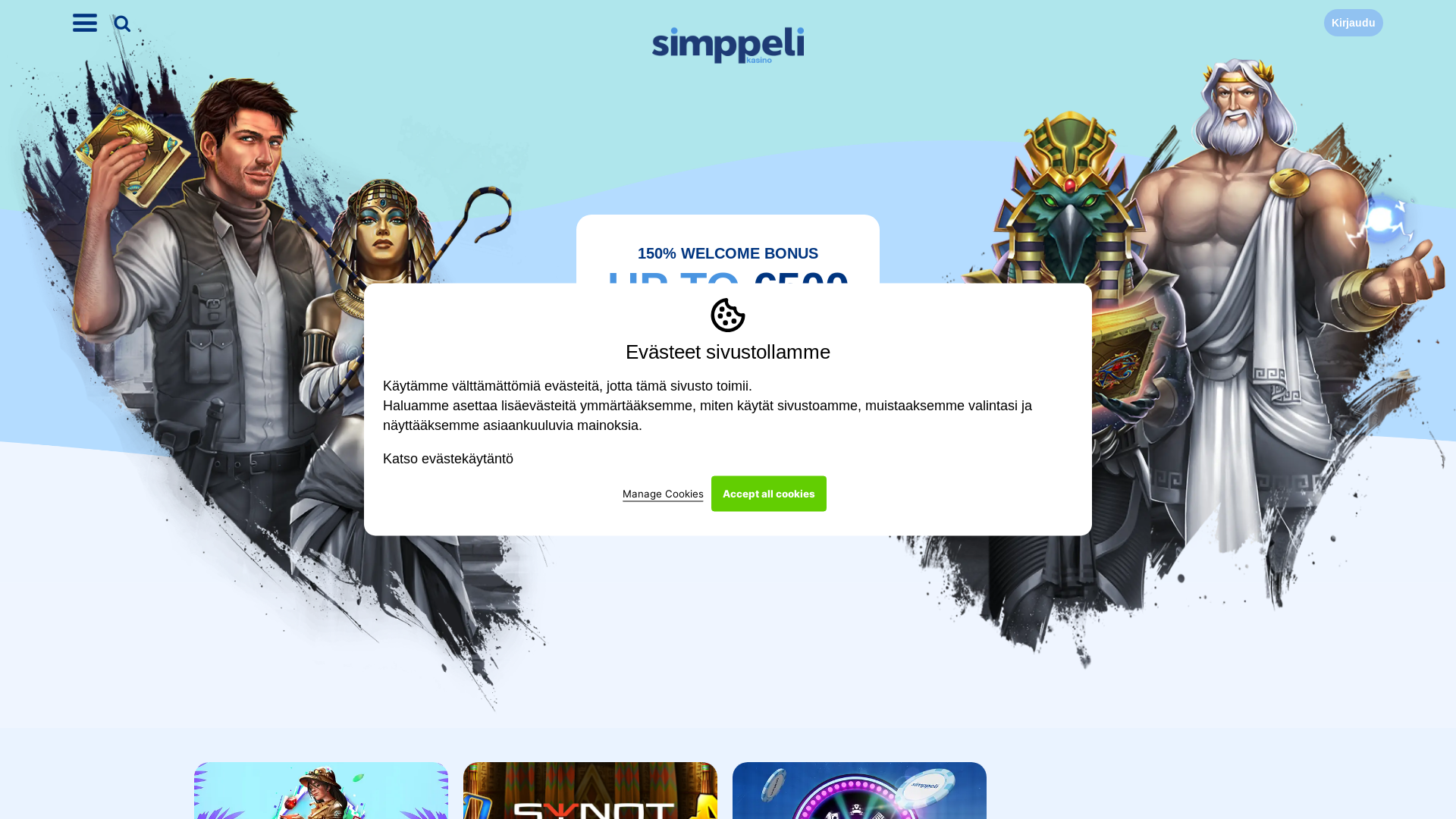 website screenshot of https://simppelicasino.life/