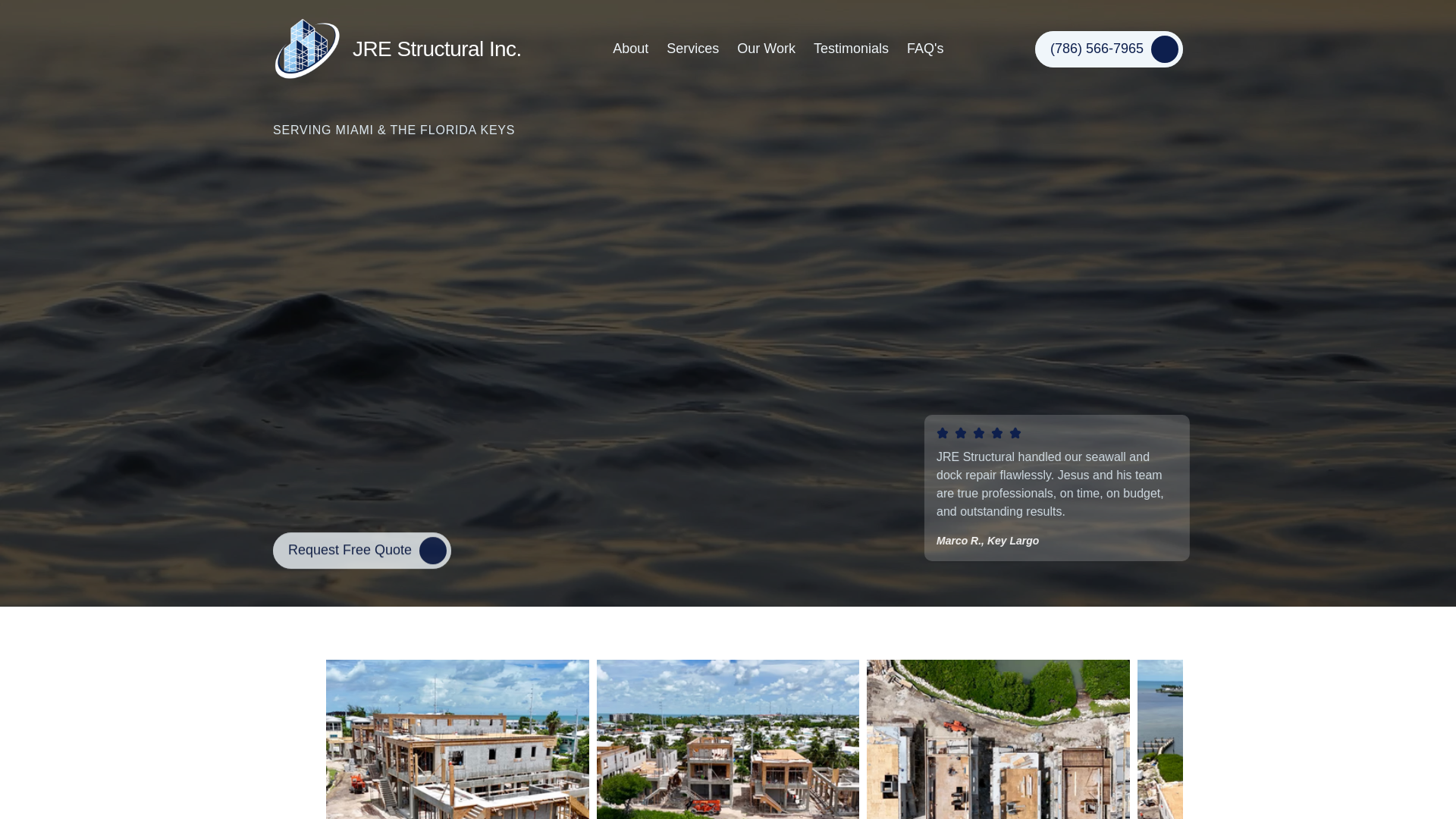 website screenshot of https://jrestructuralinc.com/