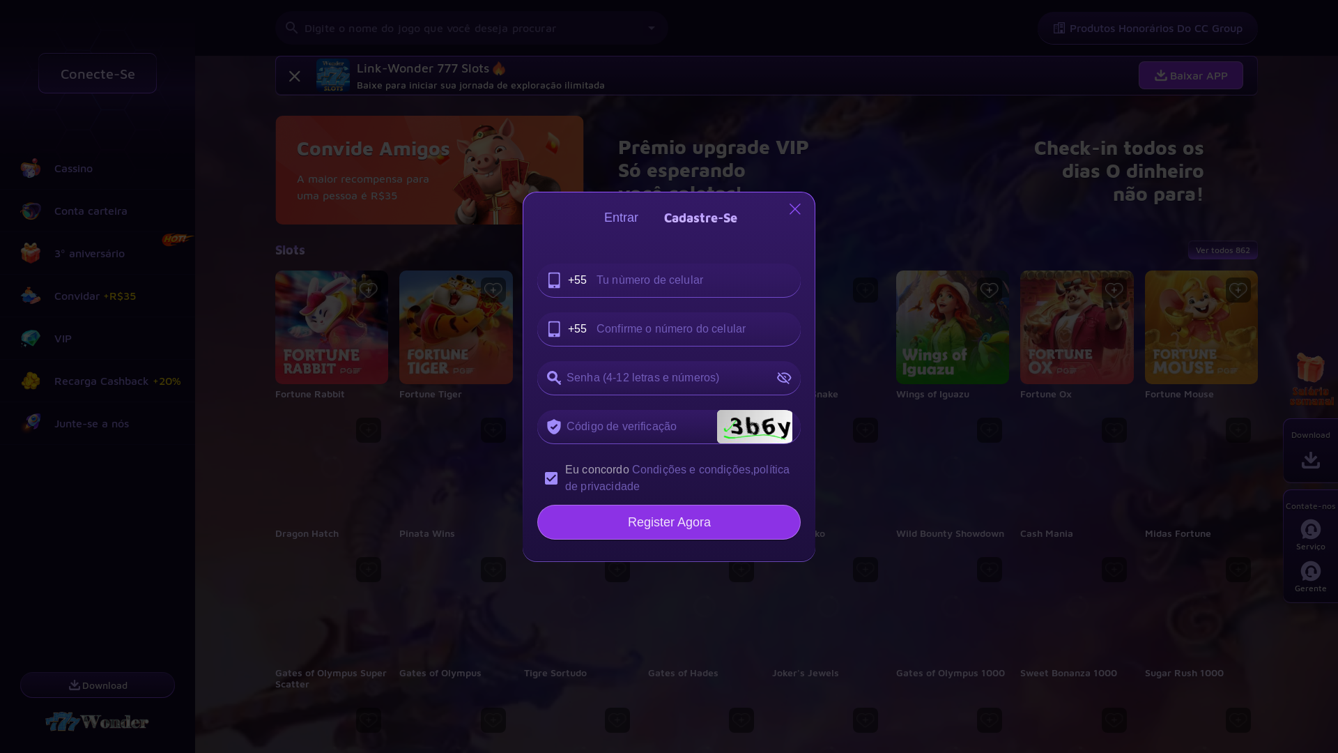 website screenshot of https://m.wonder777slots.com/?gfs=v7u6ugyl