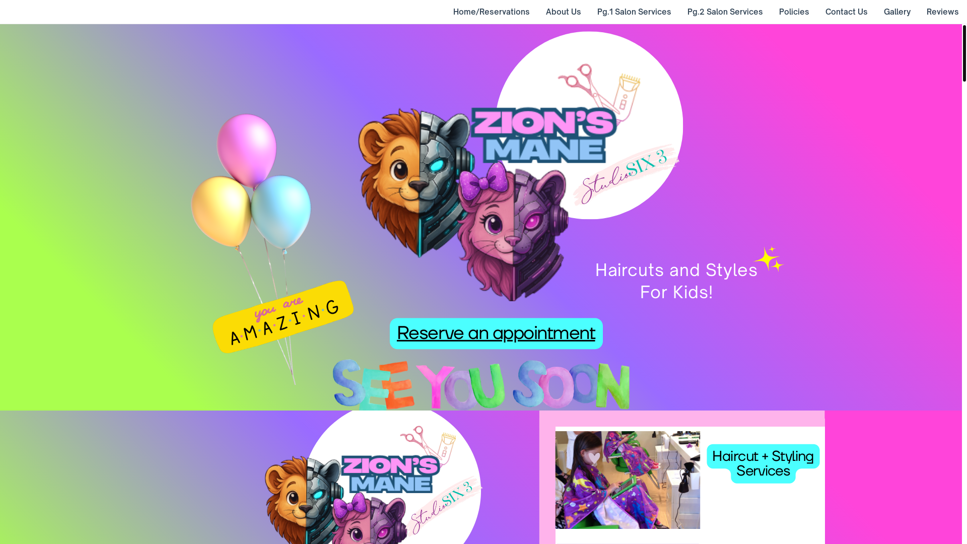 website screenshot of https://zionsmanekidshair.net/