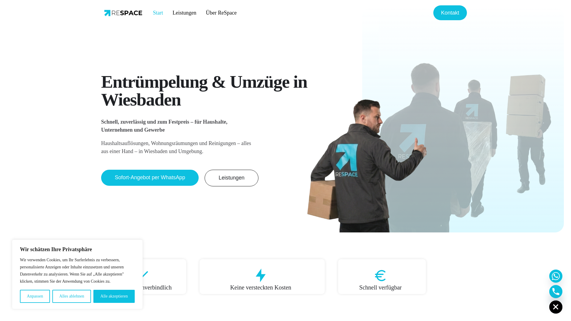 website screenshot of https://respace-mainz.de