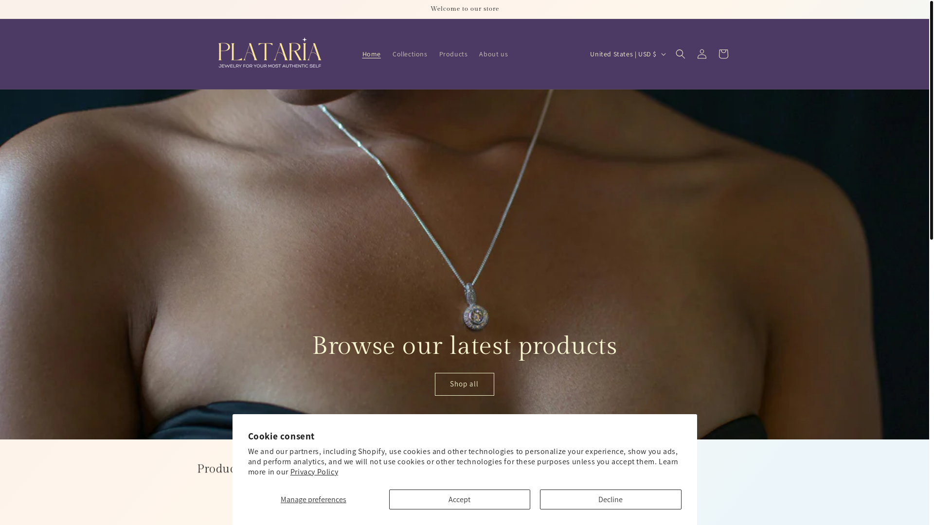 website screenshot of https://plataria.shop/