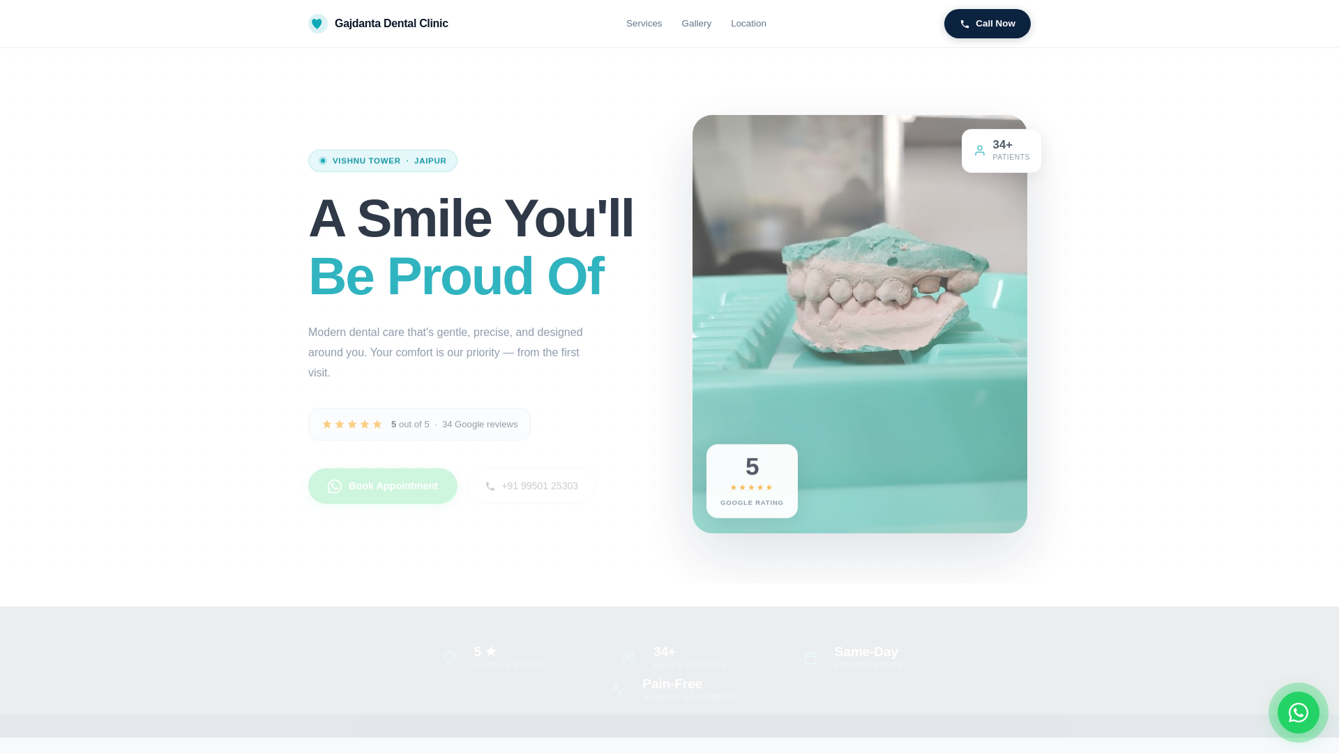 website screenshot of https://gajdanta-dental-clinic-jaipur.pages.dev/