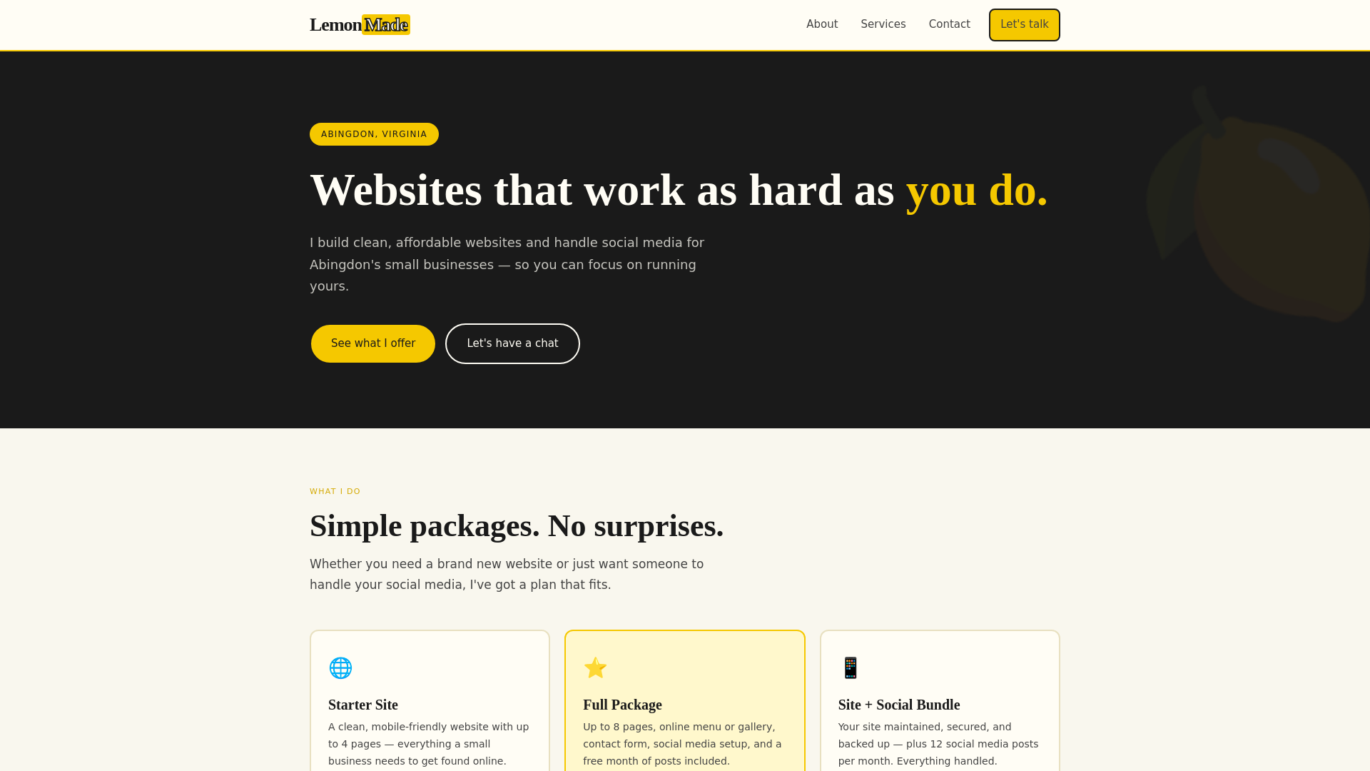 website screenshot of https://lemonmade.us/