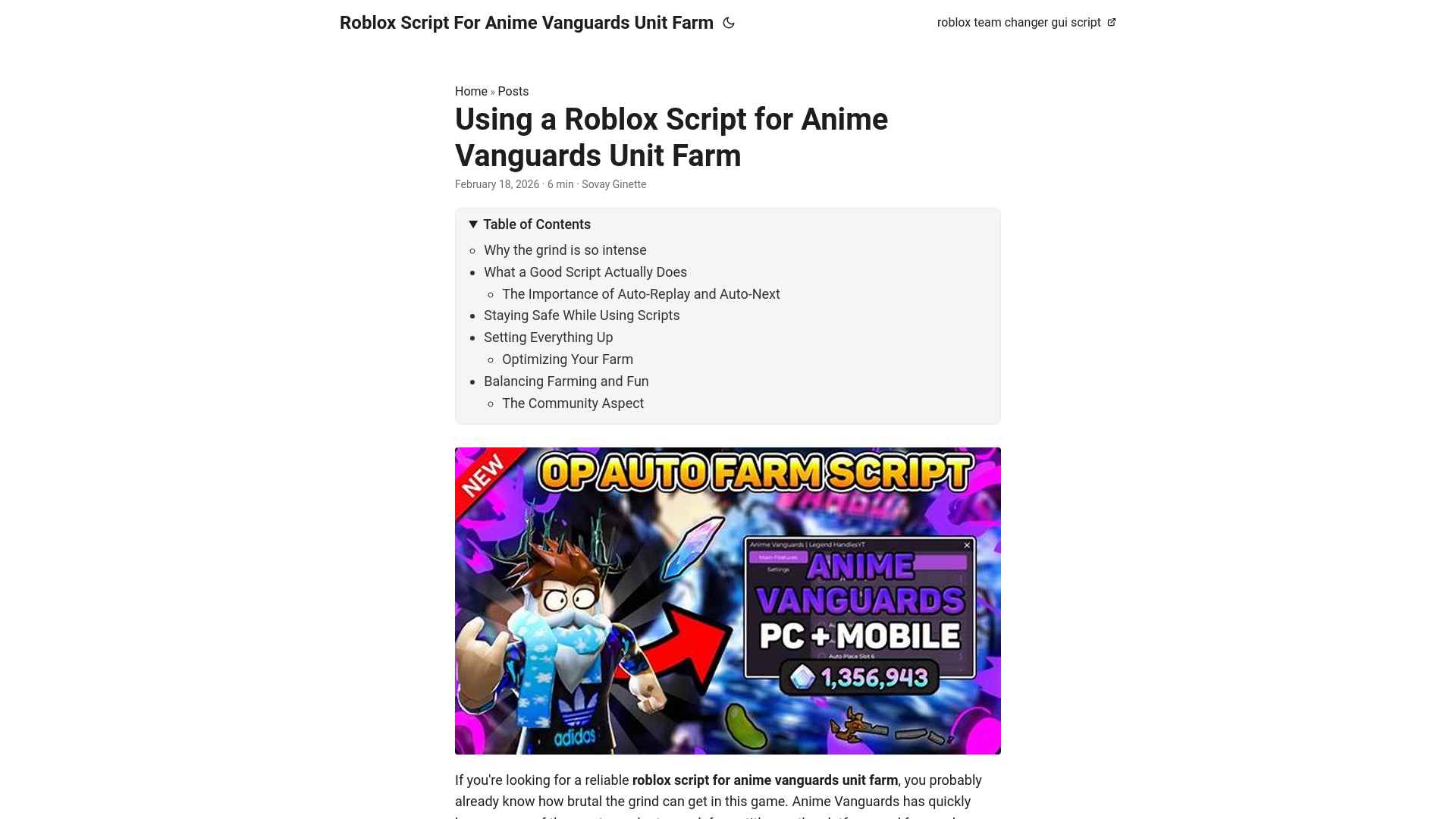 website screenshot of https://roblox-script-for-anime-vanguards-unit-farm.pages.dev/
